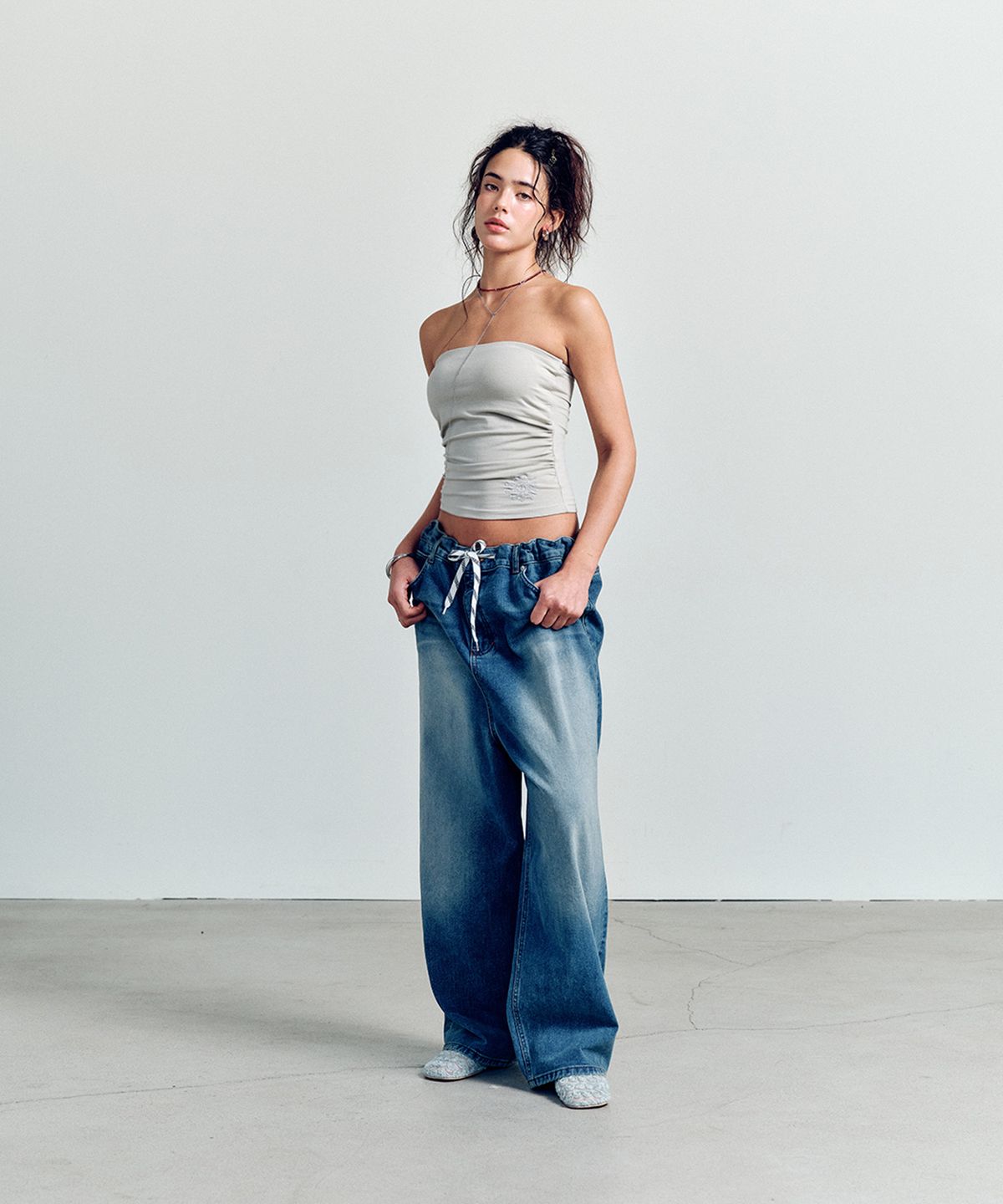 에즈이프 캘리(ASIF CALIE) SUN PADDED TUBE TOP KHAKI BEIGE