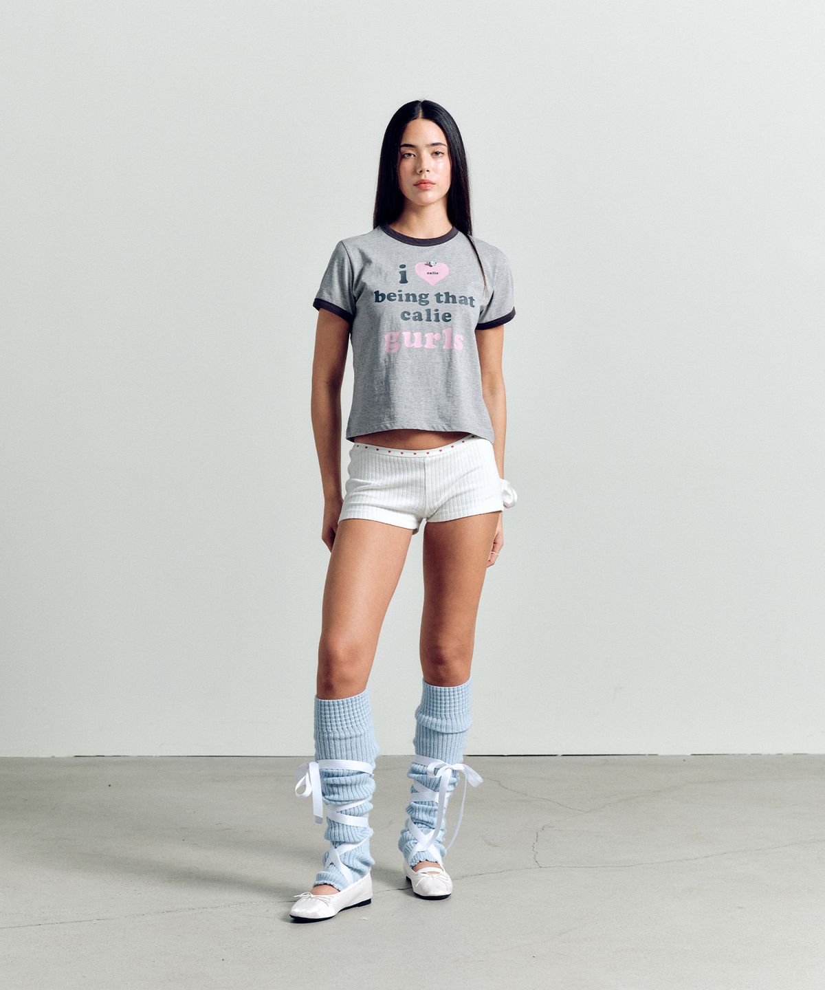 에즈이프 캘리(ASIF CALIE) NEW GURLS RINGER T-SHIRT MELANGEGRAY