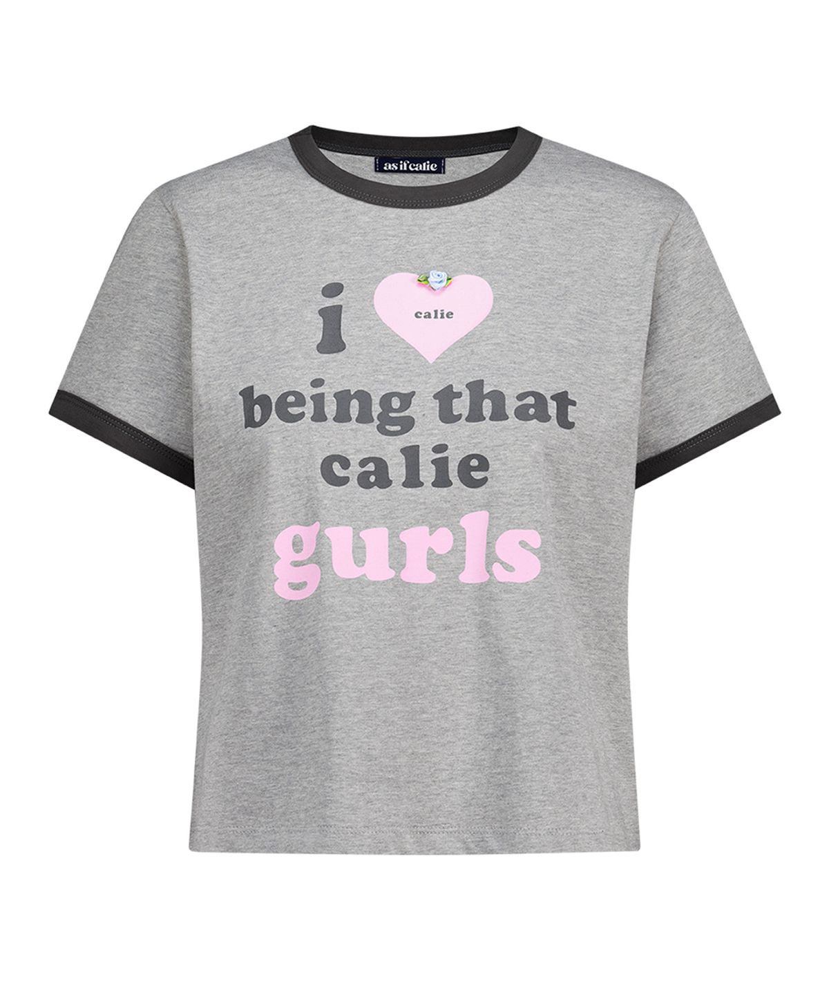 에즈이프 캘리(ASIF CALIE) NEW GURLS RINGER T-SHIRT MELANGEGRAY