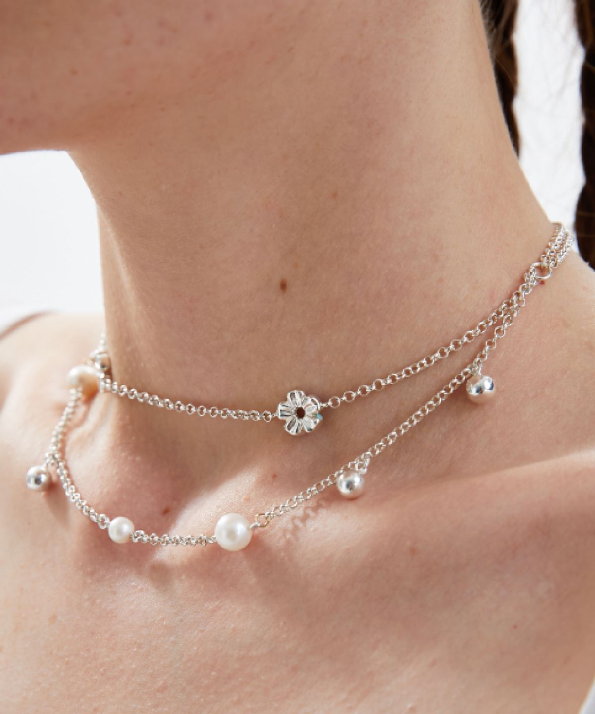 그라스마티네(GRASSE MATINEE) Cherry Blossom Layered Necklace