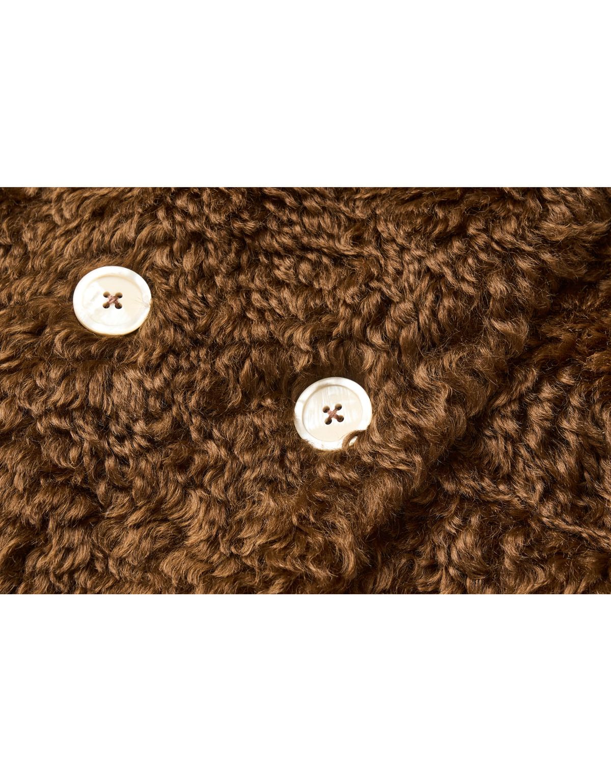 트위디아(TWEEDY-A) Melissa Teddy Bear Double Button Fur Shearling Midi coat Brown