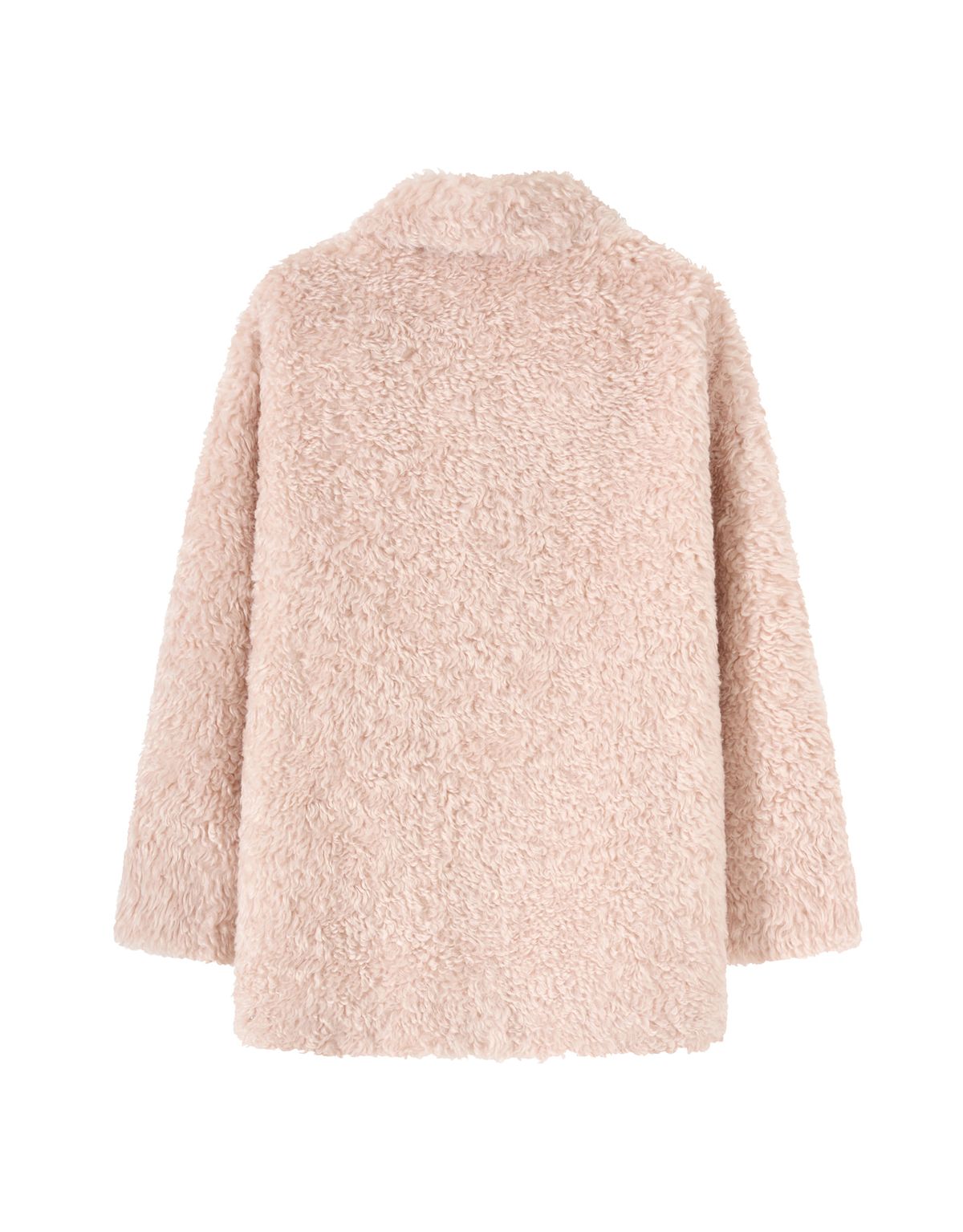 트위디아(TWEEDY-A) Melissa Teddy Bear Double Button Fur Shearling Midi coat Baby Pink