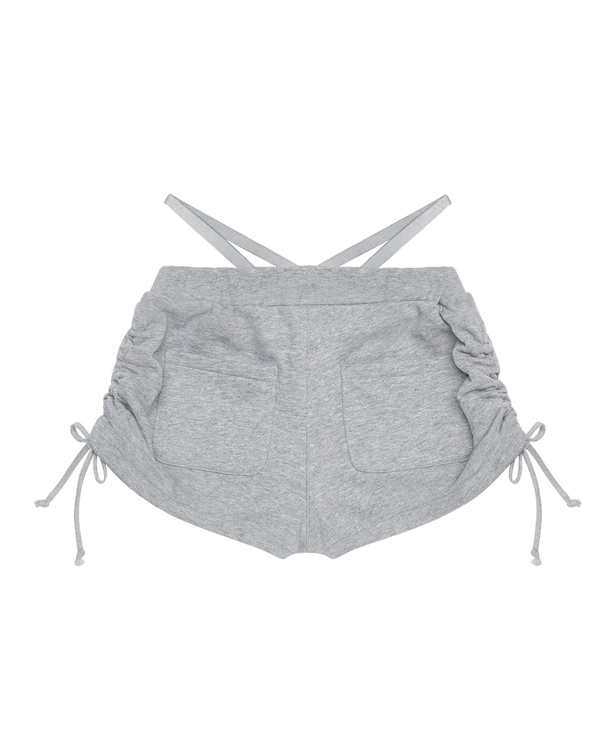블랙 퍼플(BLACK PURPLE) 쉐도우 루프 숏 팬츠 Shadow Loop Short Pants_Melange Gray