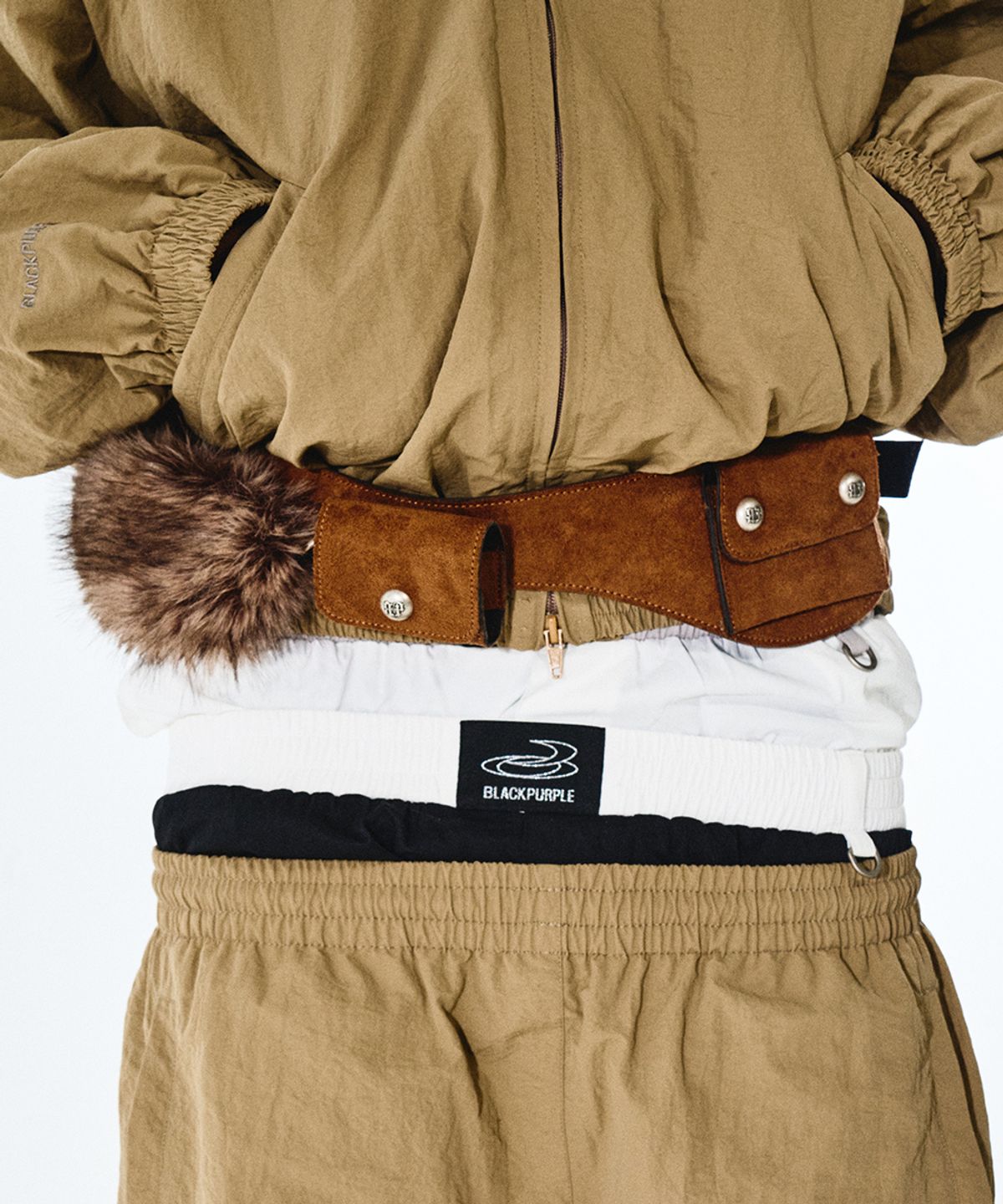 블랙 퍼플(BLACK PURPLE) 페이즈 새깅 쇼츠 Phase Sagging Shorts_Black