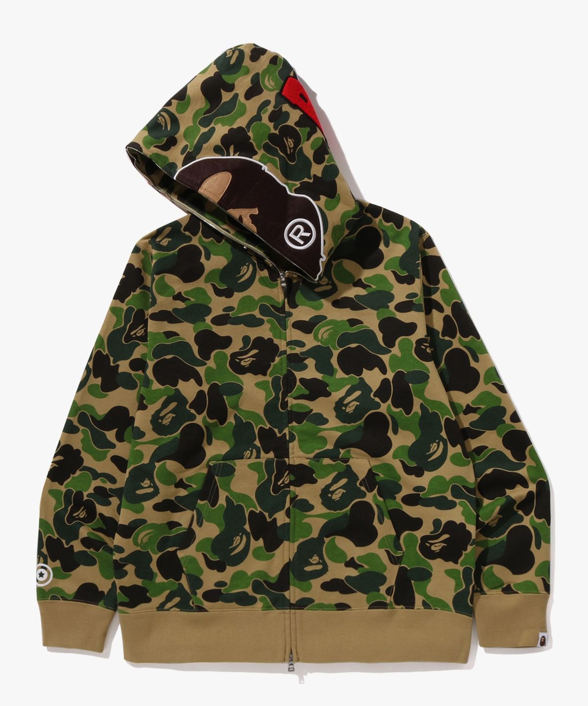 베이프(BAPE) ABC 카모 세컨드 에이프 풀 집 후드(M) GREEN