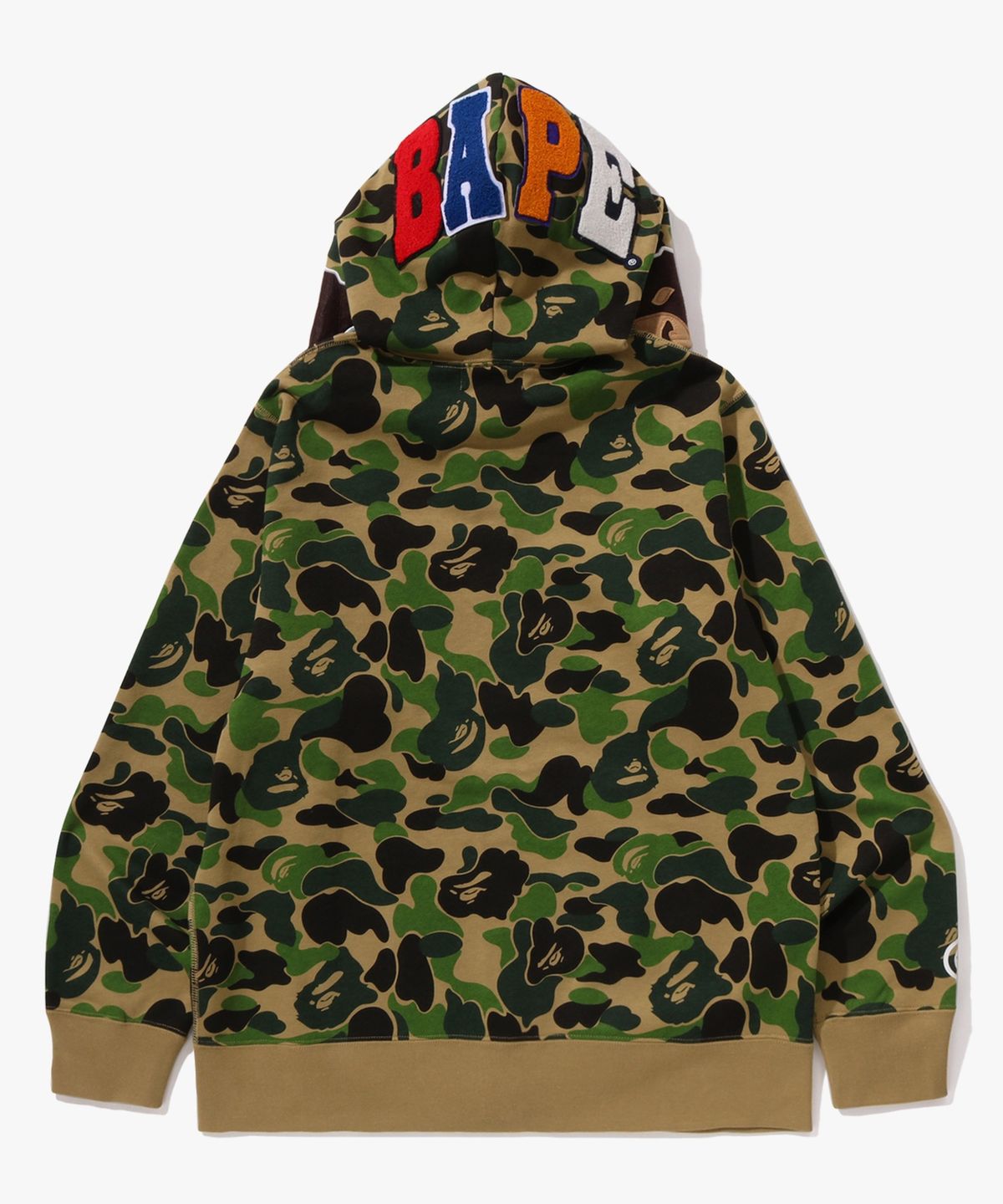 베이프(BAPE) ABC 카모 세컨드 에이프 풀 집 후드(M) GREEN