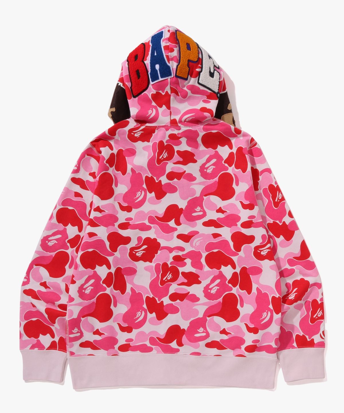 베이프(BAPE) ABC 카모 세컨드 에이프 풀 집 후드(M) PINK