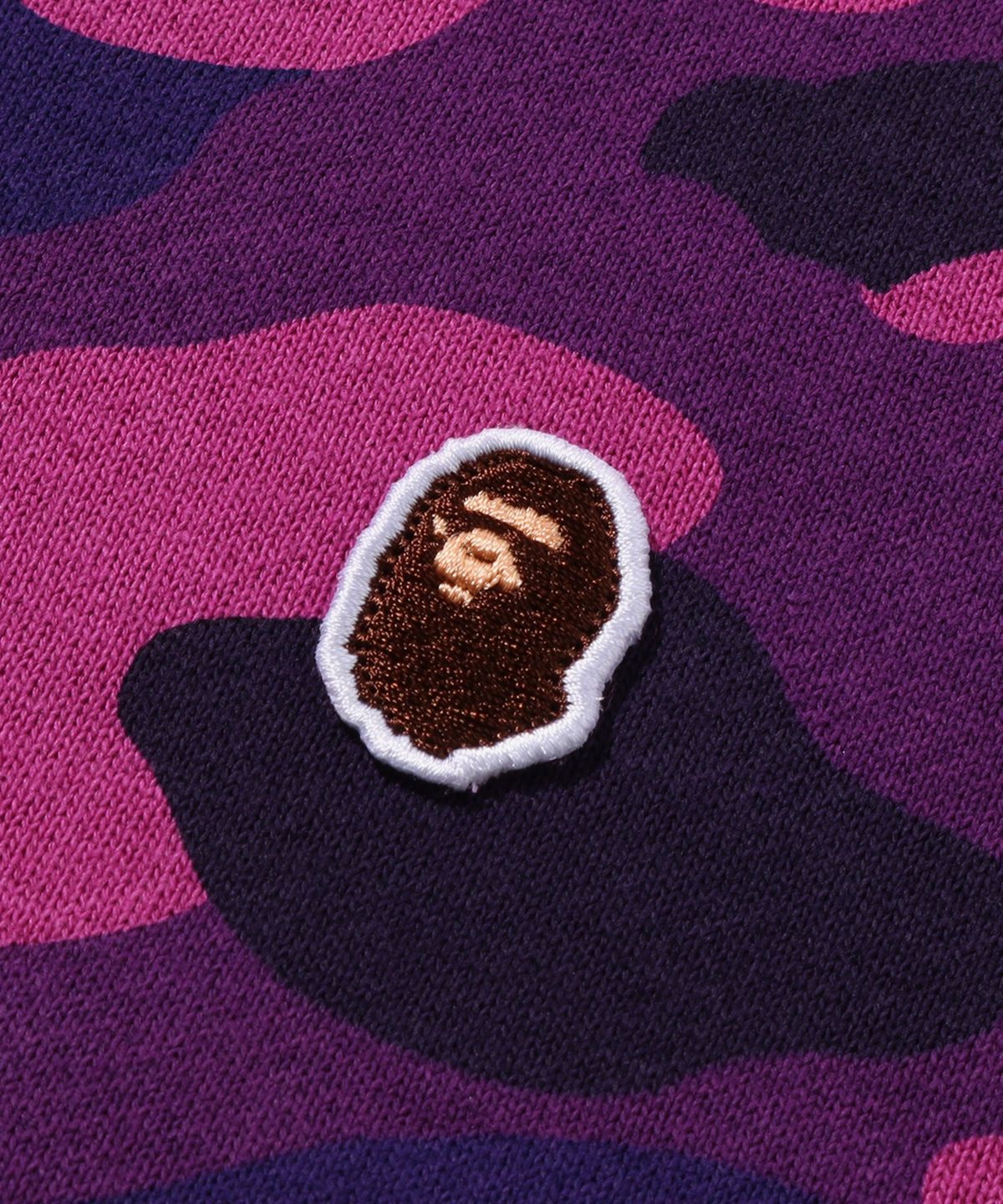 베이프(BAPE) 원 포인트 컬러 카모 크롭 풀 집 후드(M) PURPLE