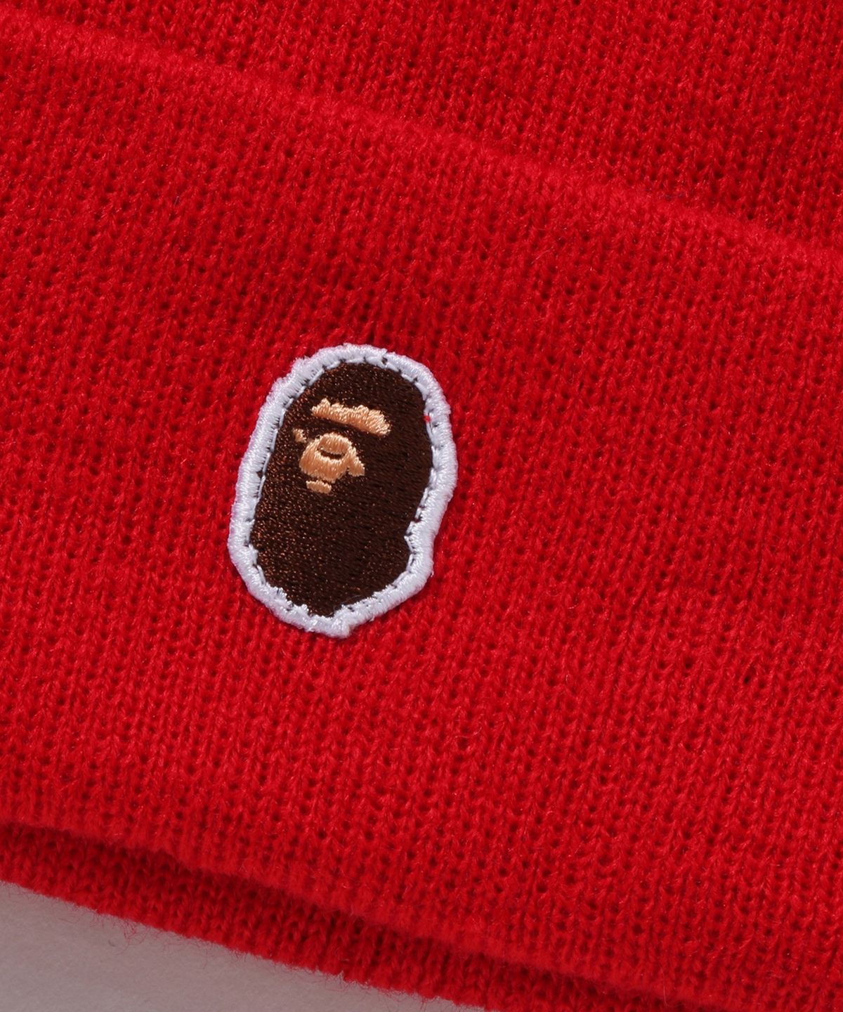 베이프(BAPE) 에이프 헤드 원 포인트 뉴 에라 니트 캡 RED