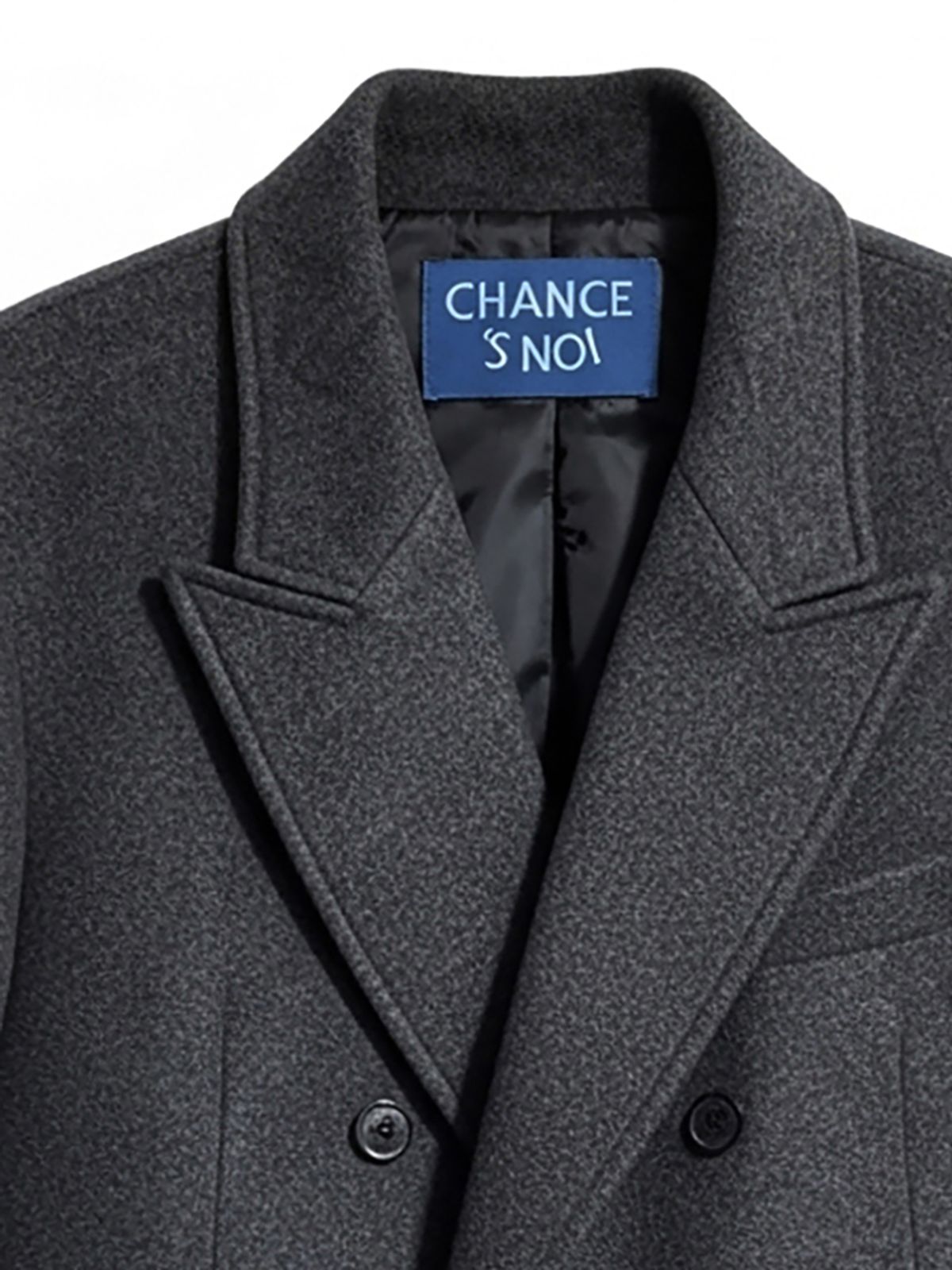 챈세스노이(CHANCE'S NOI) 오버사이즈드 클래식 대디 더블 코트 (블랙차콜)/W254OT10