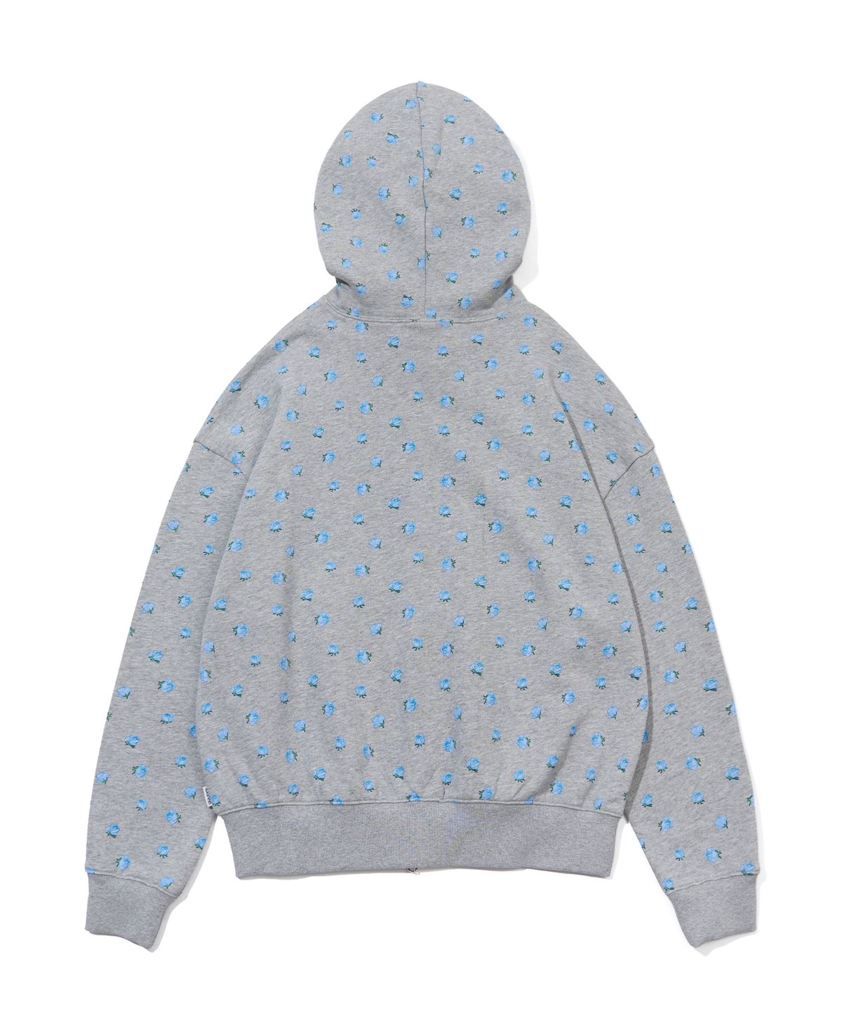 유희(YOUHEE) FLOWER PATTERN HOOD ZIP-UP_MELANGE GREY