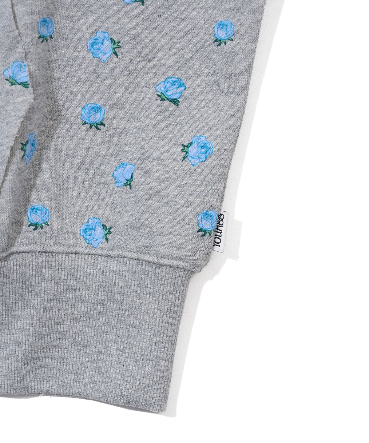 유희(YOUHEE) FLOWER PATTERN HOOD ZIP-UP_MELANGE GREY