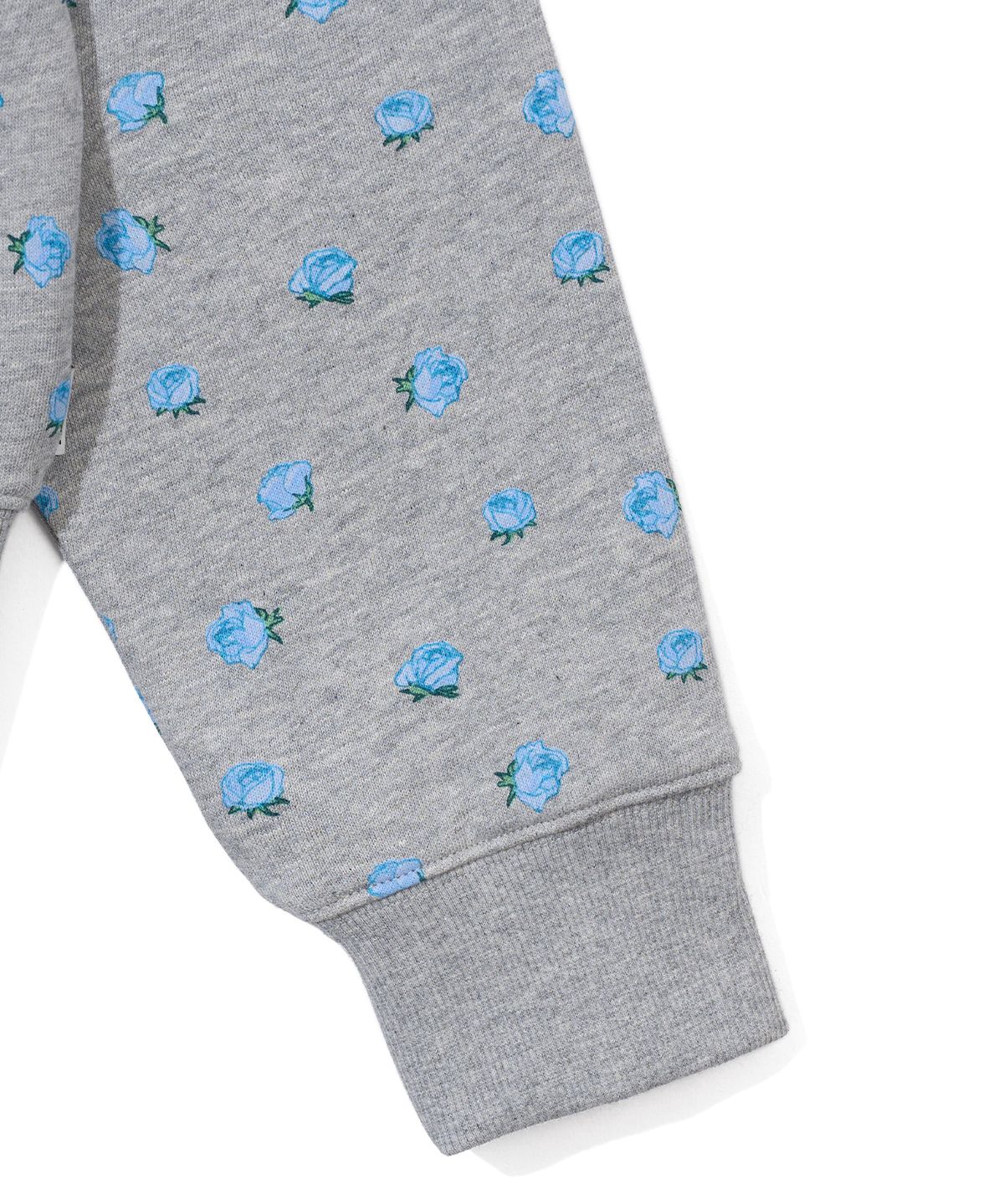 유희(YOUHEE) FLOWER PATTERN HOOD ZIP-UP_MELANGE GREY