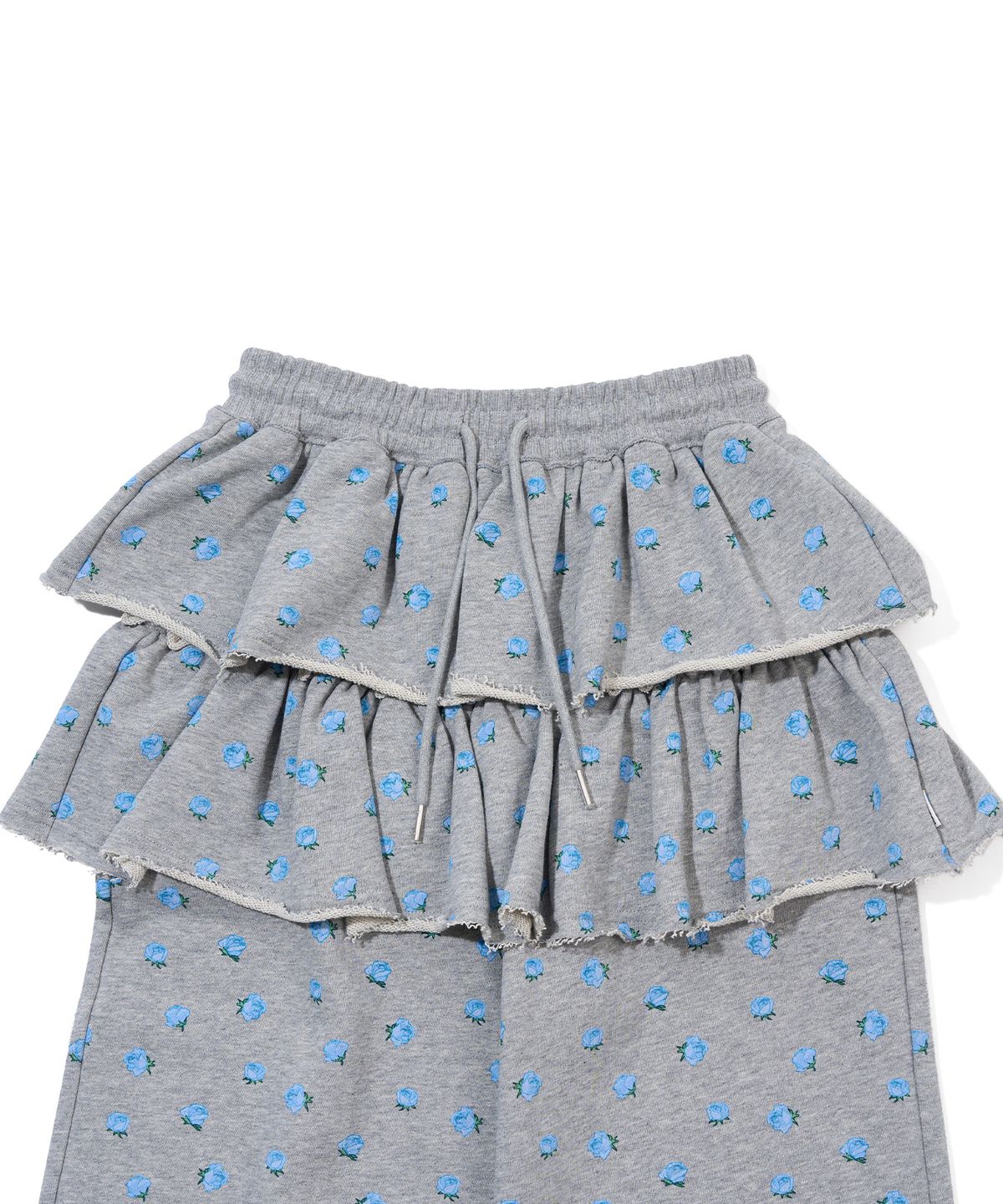 유희(YOUHEE) FLOWER PATTERN LAYERD SKIRT PANTS_MELANGE GREY