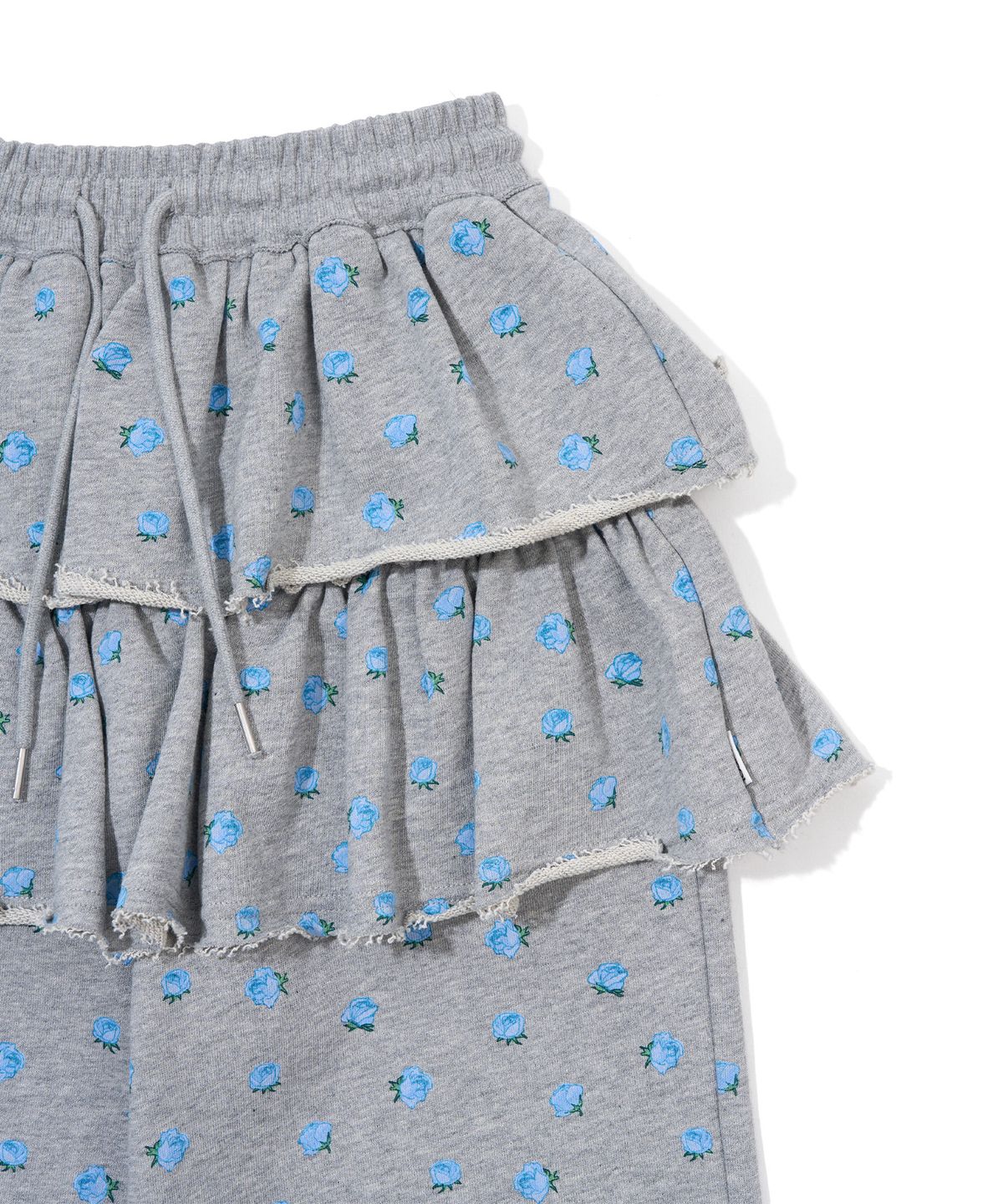 유희(YOUHEE) FLOWER PATTERN LAYERD SKIRT PANTS_MELANGE GREY