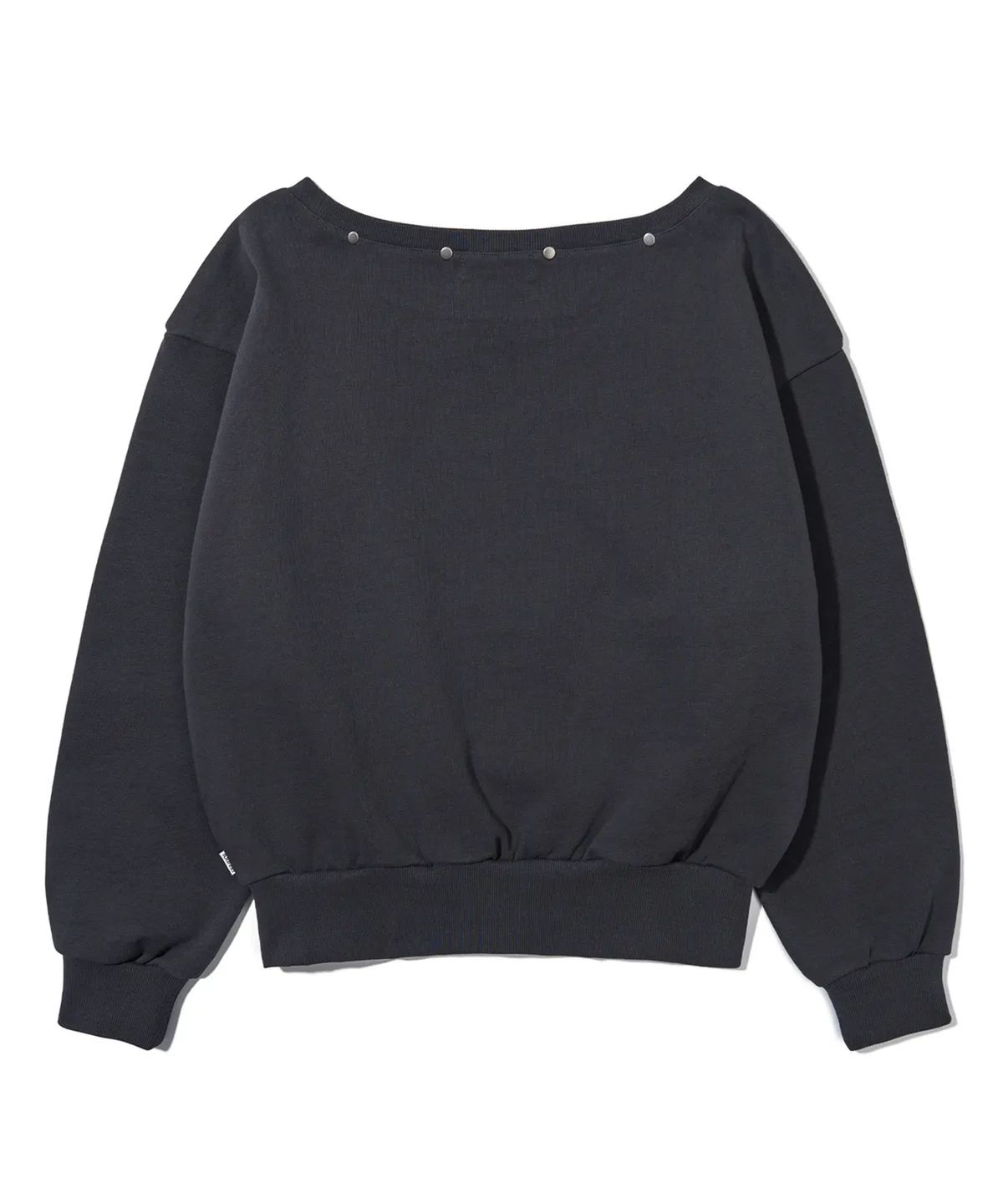 유희(YOUHEE) YOUHEETIC HOTFIX OFF-SHOULDER SWEATSHIRTS CHARCOAL