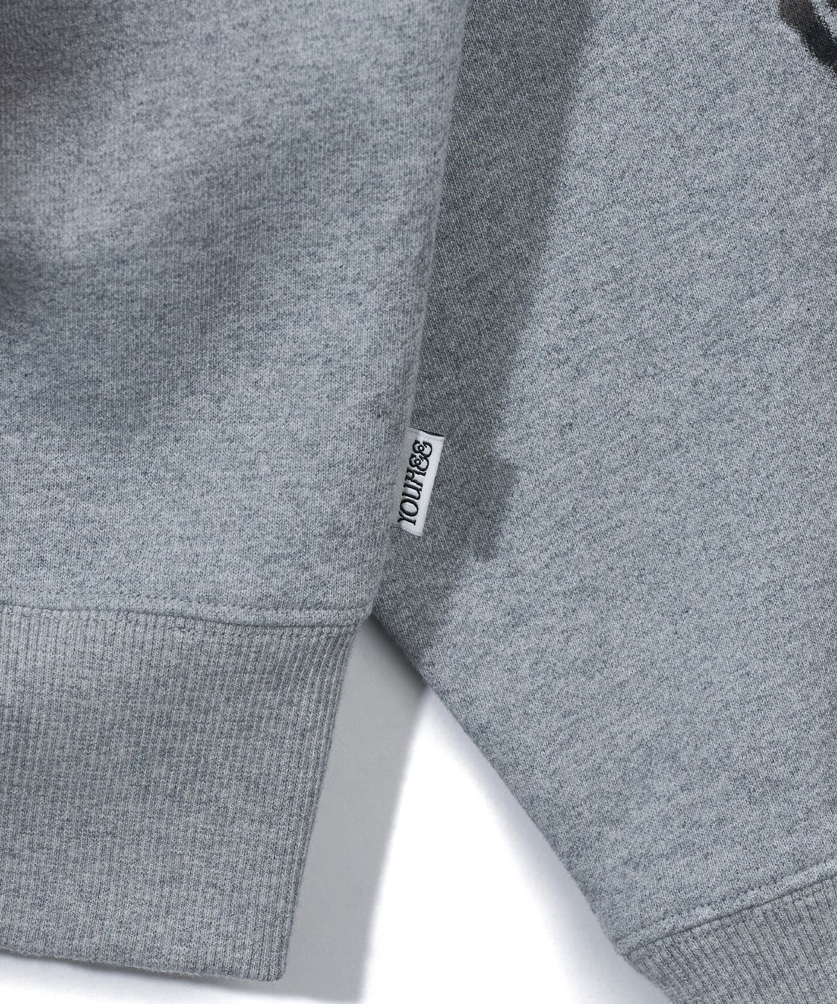 유희(YOUHEE) LUCKY SWEET GRAPHIC HOOD ZIP-UP_MELANGE GREY