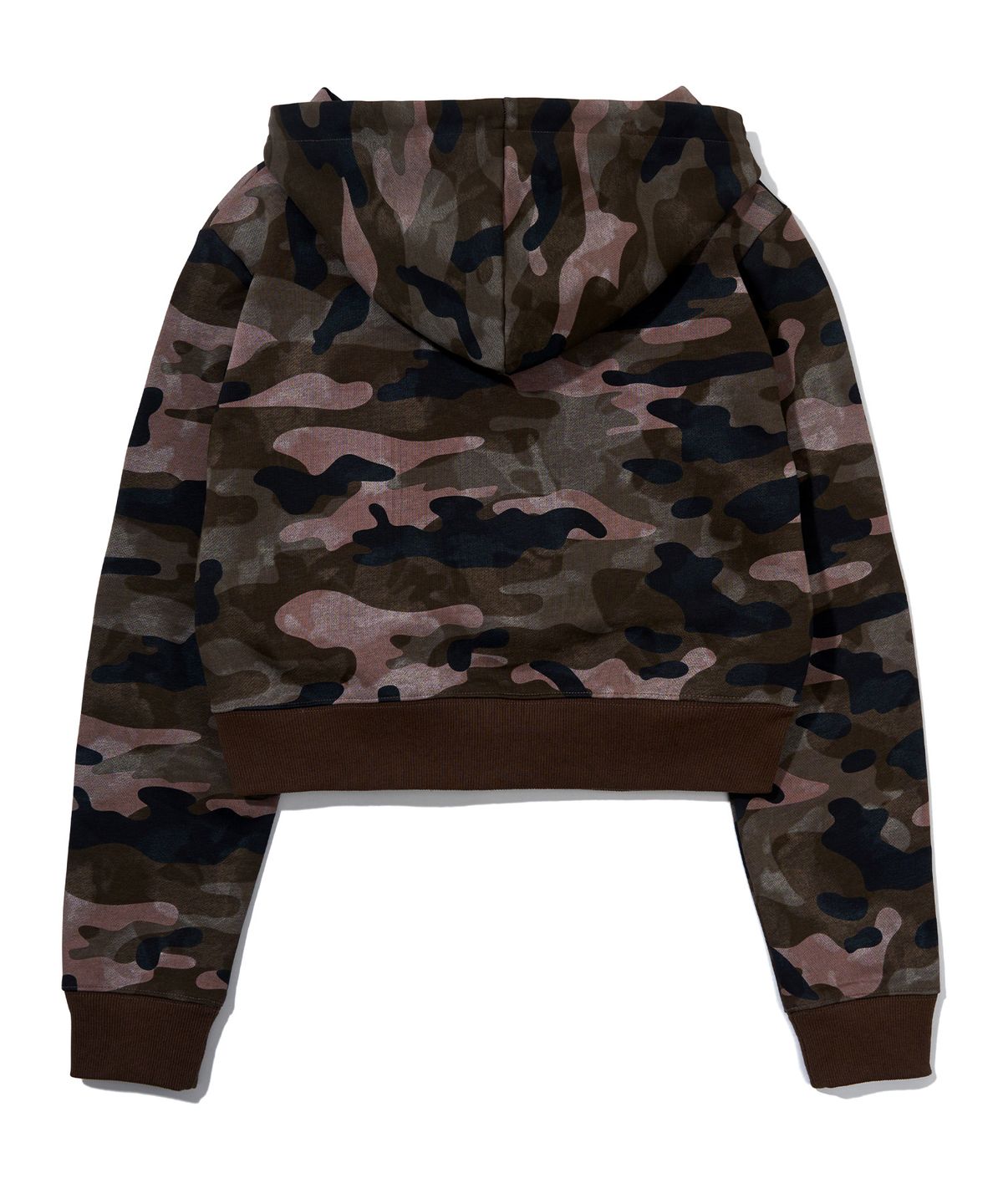 유희(YOUHEE) CAMO CROP HOOD ZIP-UP_PINK