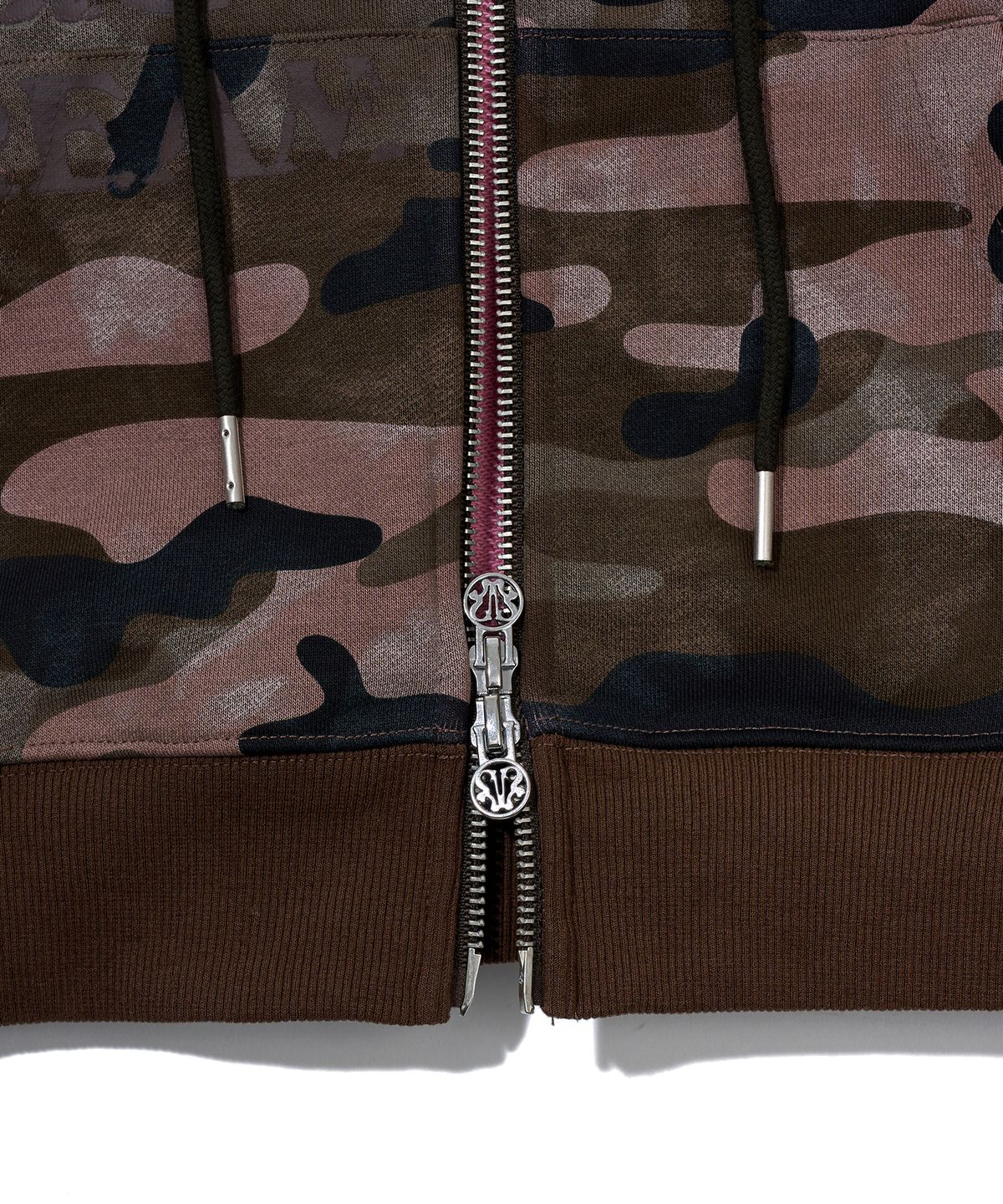 유희(YOUHEE) CAMO CROP HOOD ZIP-UP_PINK