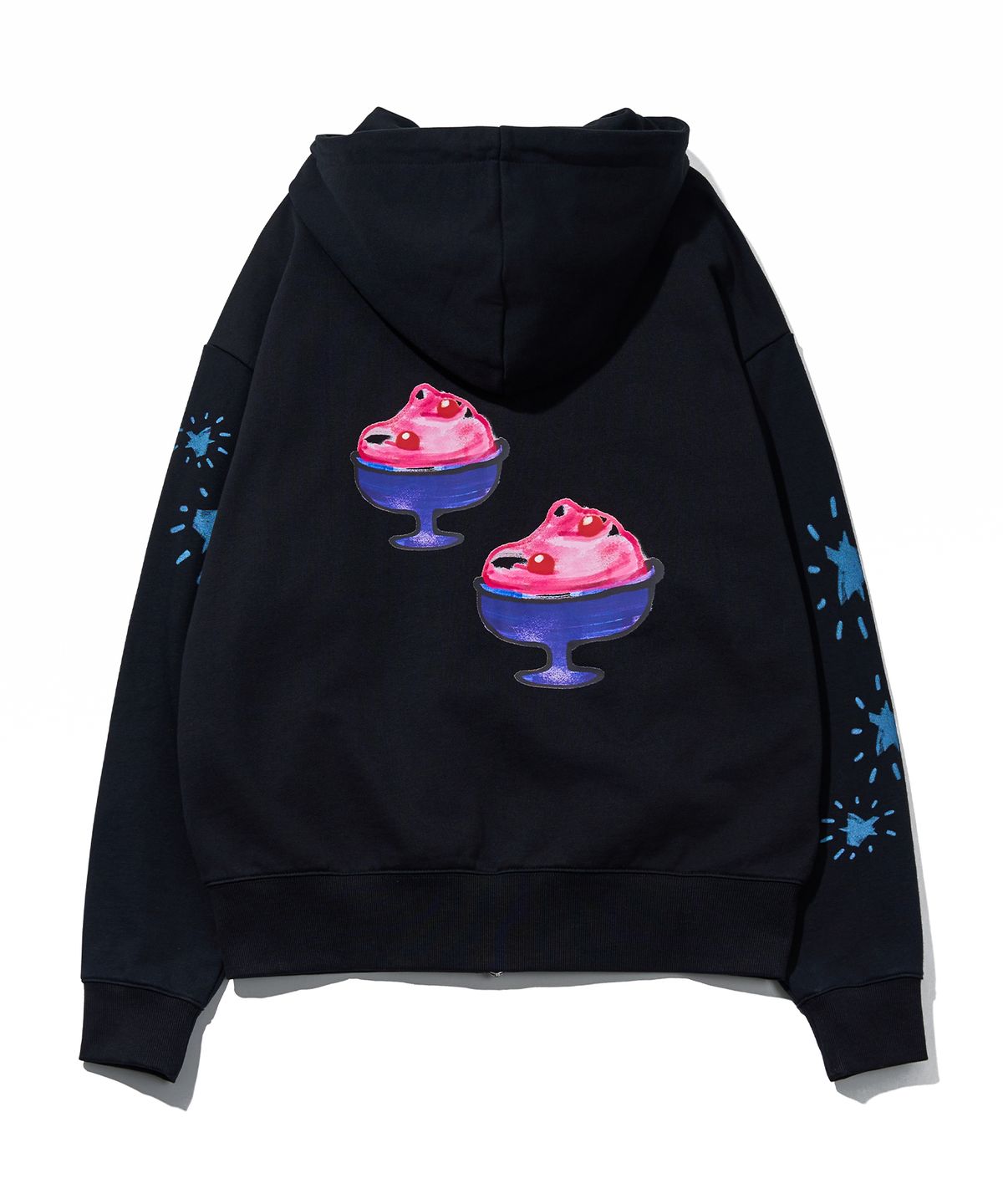 유희(YOUHEE) YOUHEE GRAPHIC HOOD ZIP-UP_BLACK