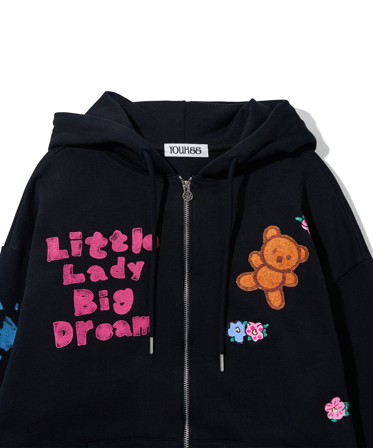 유희(YOUHEE) YOUHEE GRAPHIC HOOD ZIP-UP_BLACK