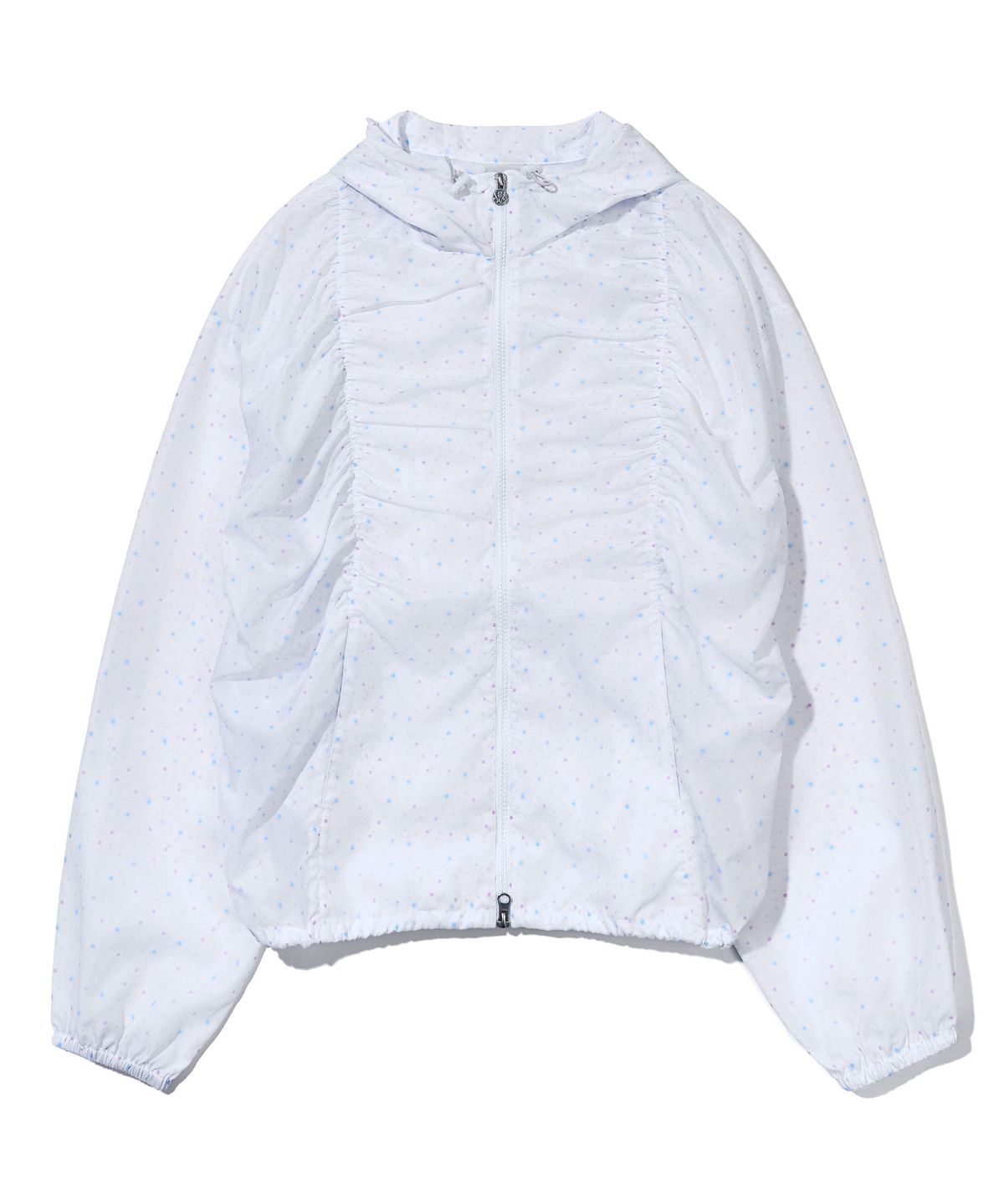 유희(YOUHEE) STAR PATTERN HOODED WIND BREAKER_WHITE