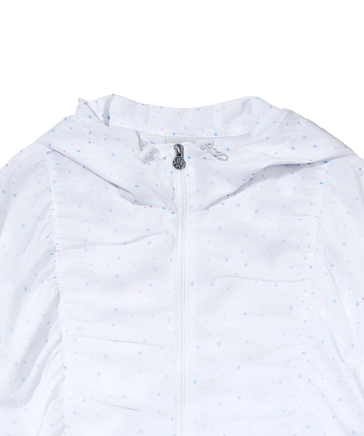 유희(YOUHEE) STAR PATTERN HOODED WIND BREAKER_WHITE