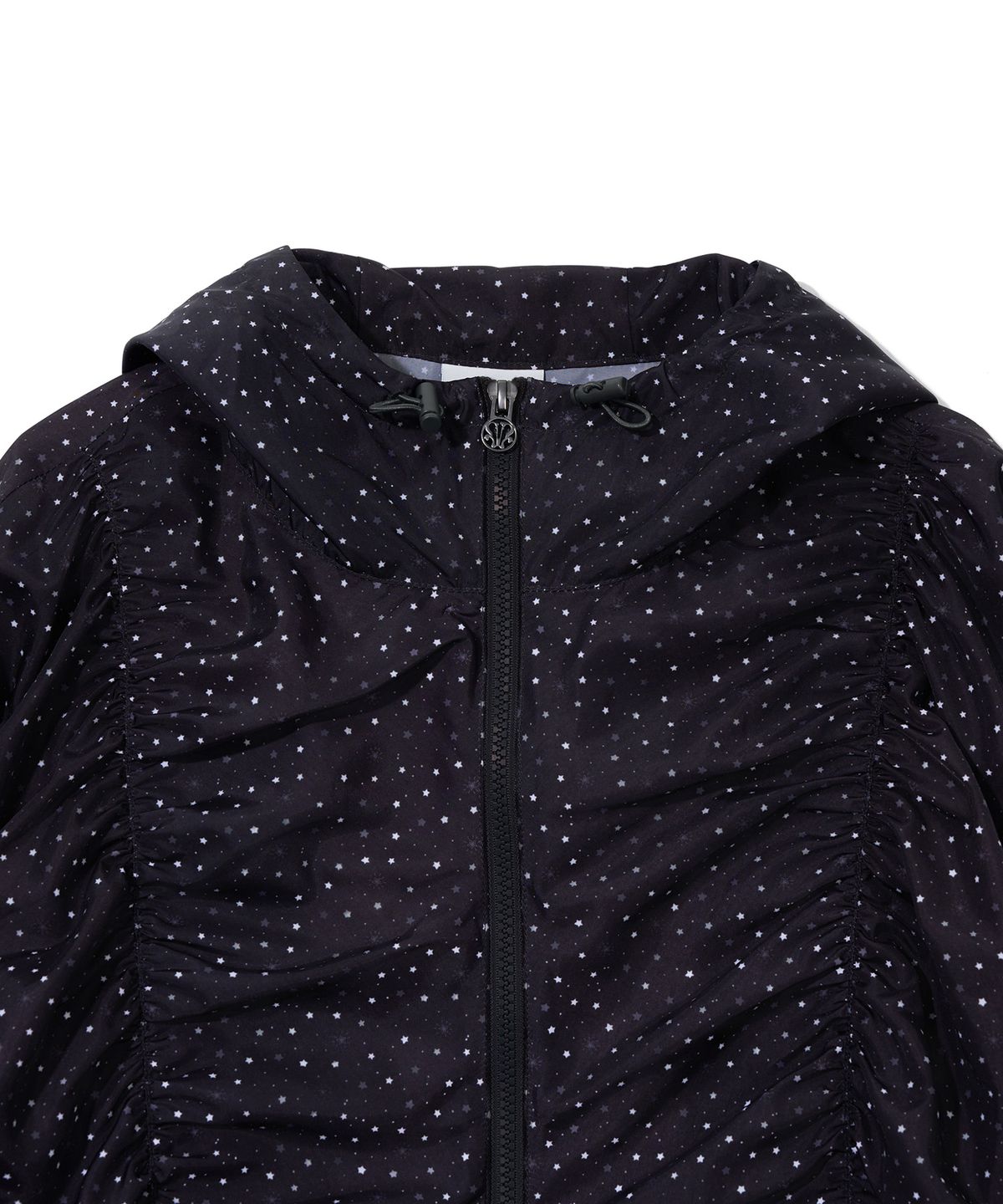 유희(YOUHEE) STAR PATTERN HOODED WIND BREAKER_BLACK