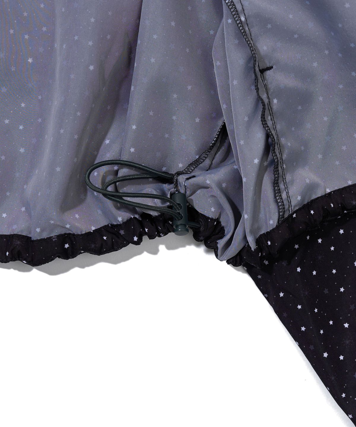 유희(YOUHEE) STAR PATTERN HOODED WIND BREAKER_BLACK
