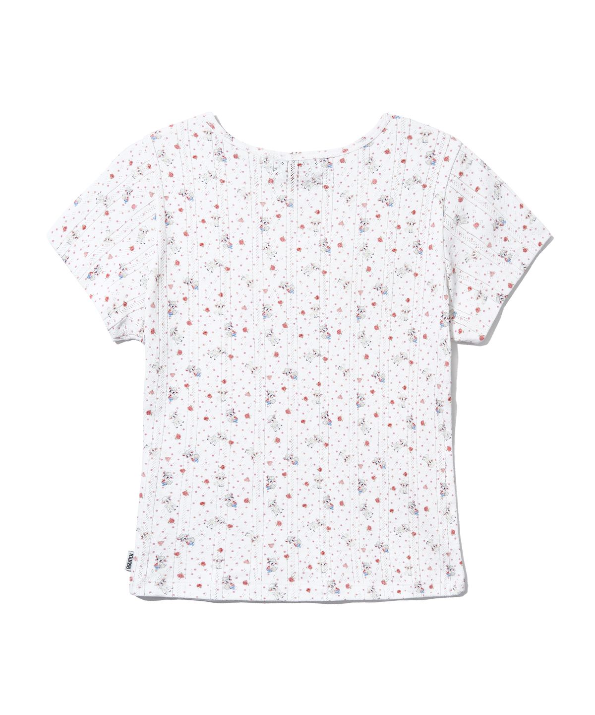 유희(YOUHEE) SHEEP PATTERN EYELET T-SHIRTS_WHITE