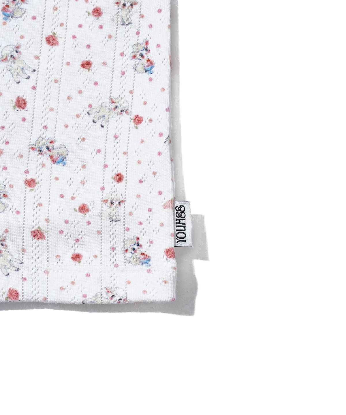 유희(YOUHEE) SHEEP PATTERN EYELET T-SHIRTS_WHITE