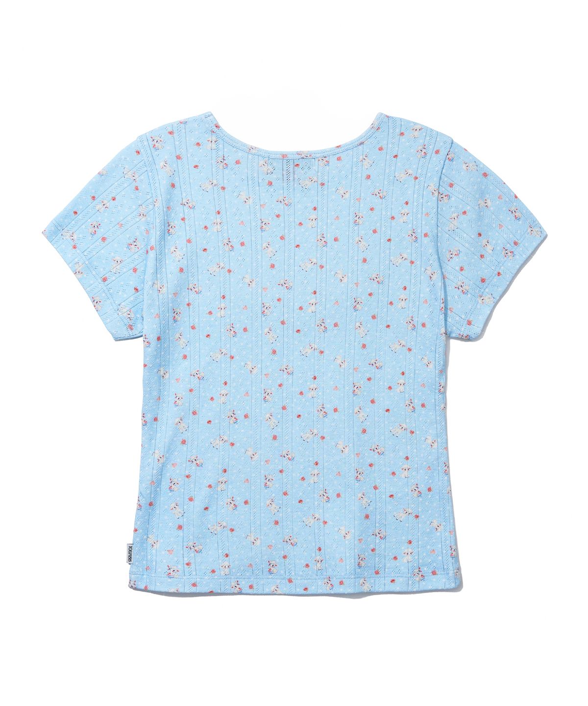 유희(YOUHEE) SHEEP PATTERN EYELET T-SHIRTS_LIGHT BLUE