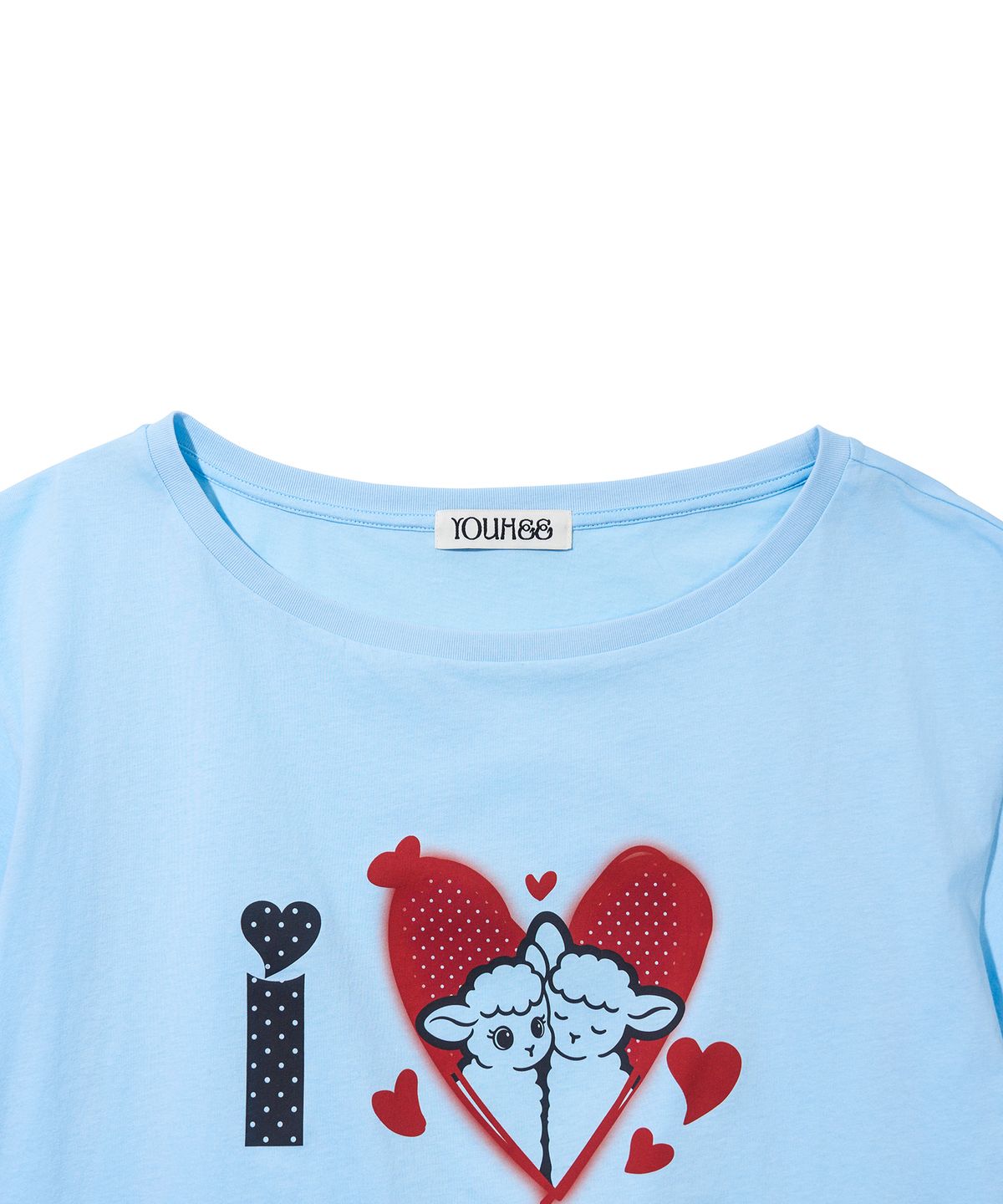 유희(YOUHEE) I LOVE OFF-SHOULDER T-SHIRTS_LIGHT BLUE