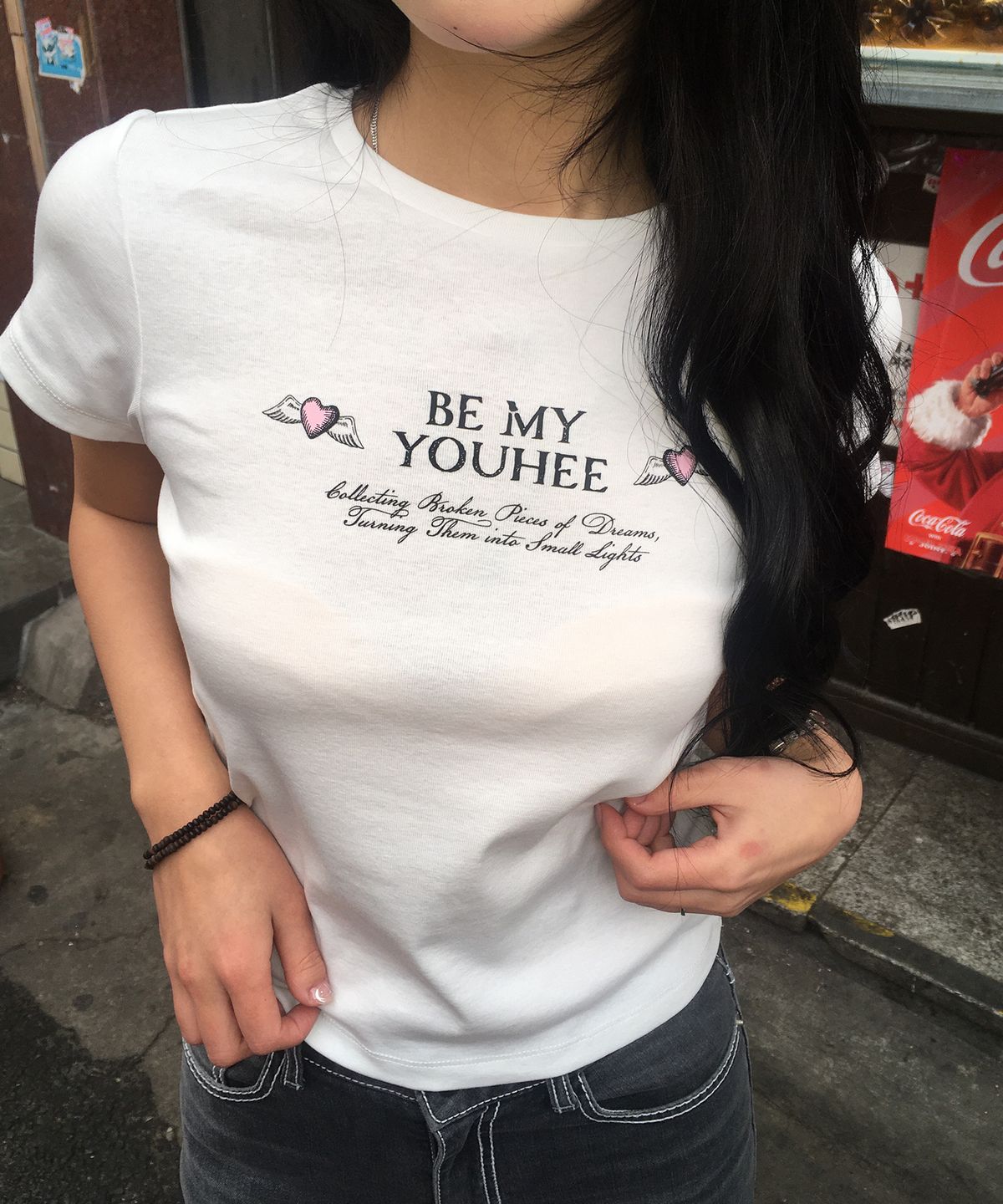 유희(YOUHEE) HEART WING GRAPHIC T-SHIRT_WHITE