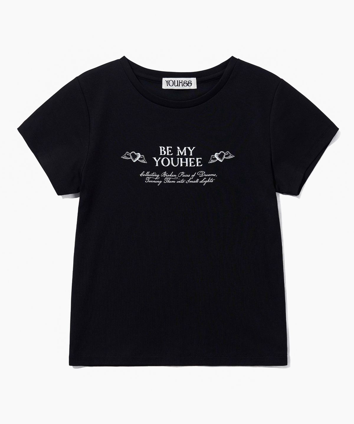 유희(YOUHEE) HEART WING GRAPHIC T-SHIRT_BLACK