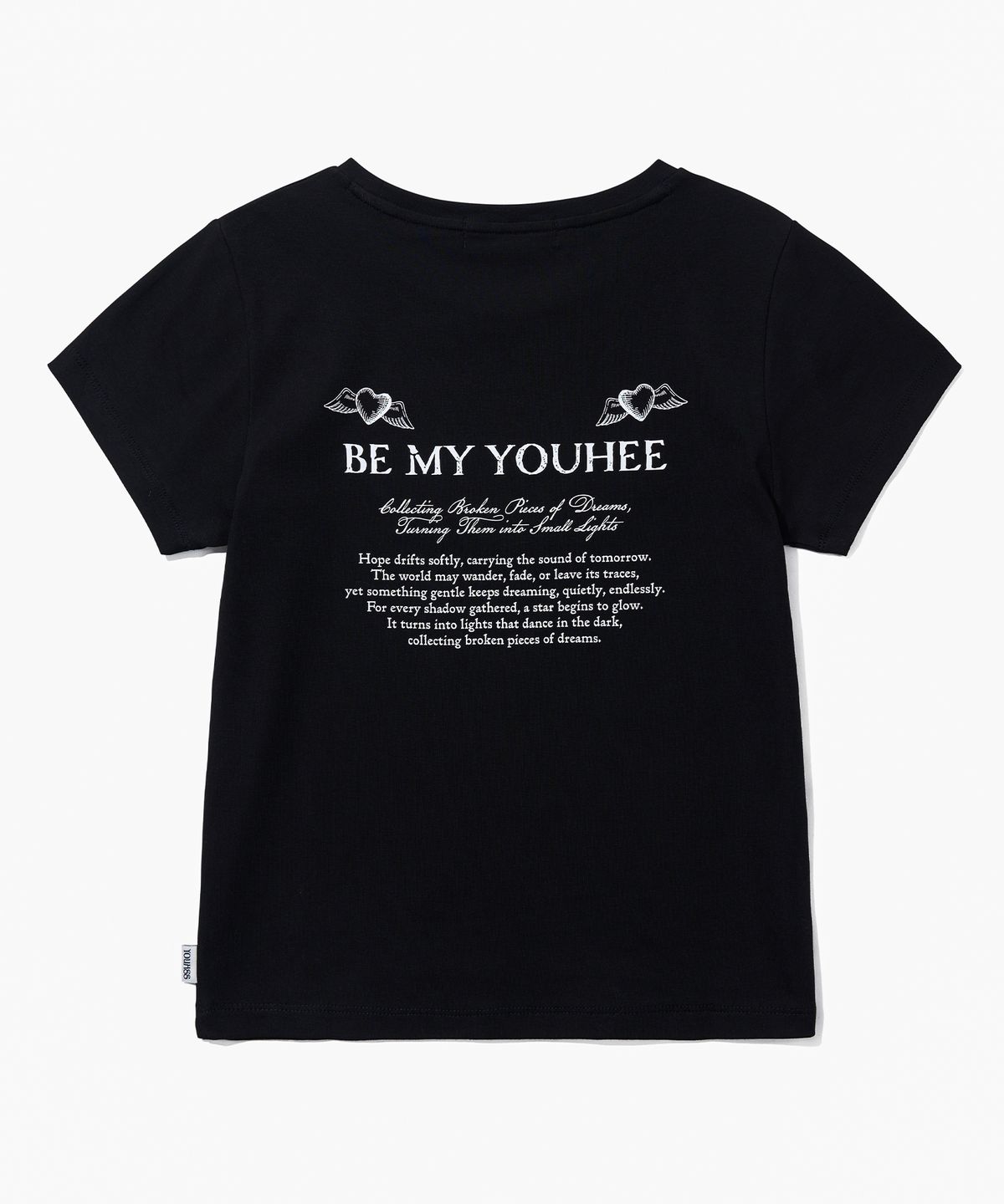 유희(YOUHEE) HEART WING GRAPHIC T-SHIRT_BLACK
