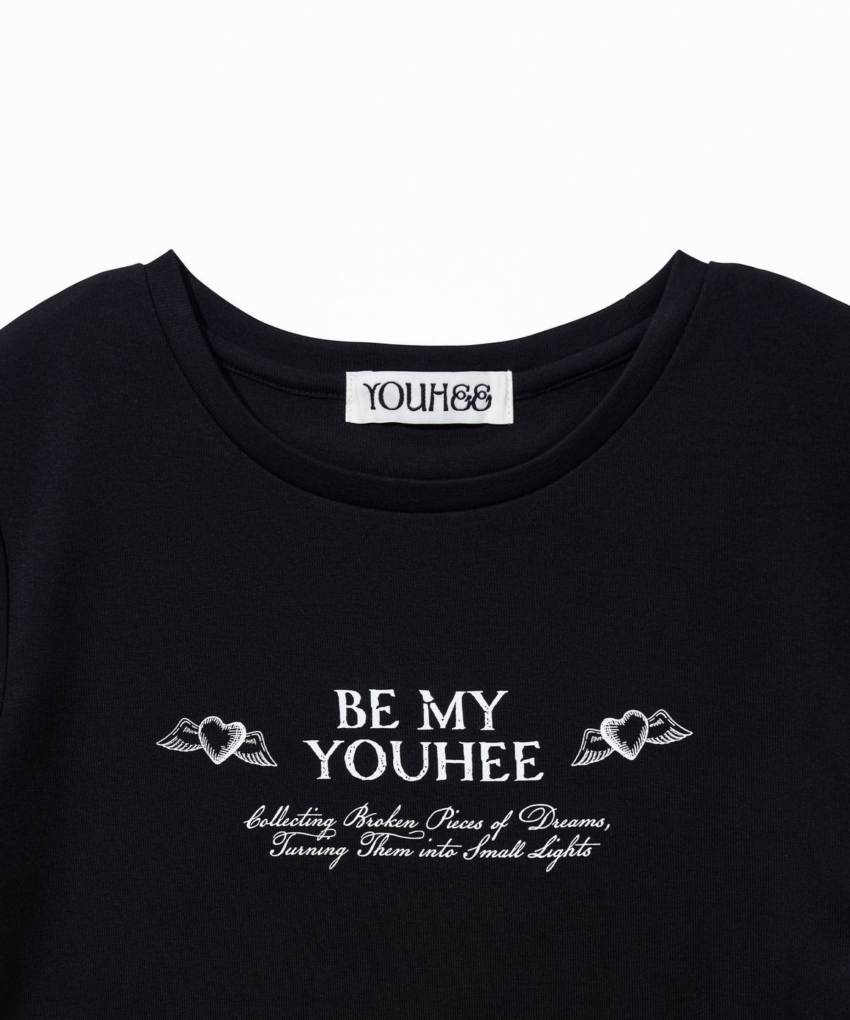 유희(YOUHEE) HEART WING GRAPHIC T-SHIRT_BLACK