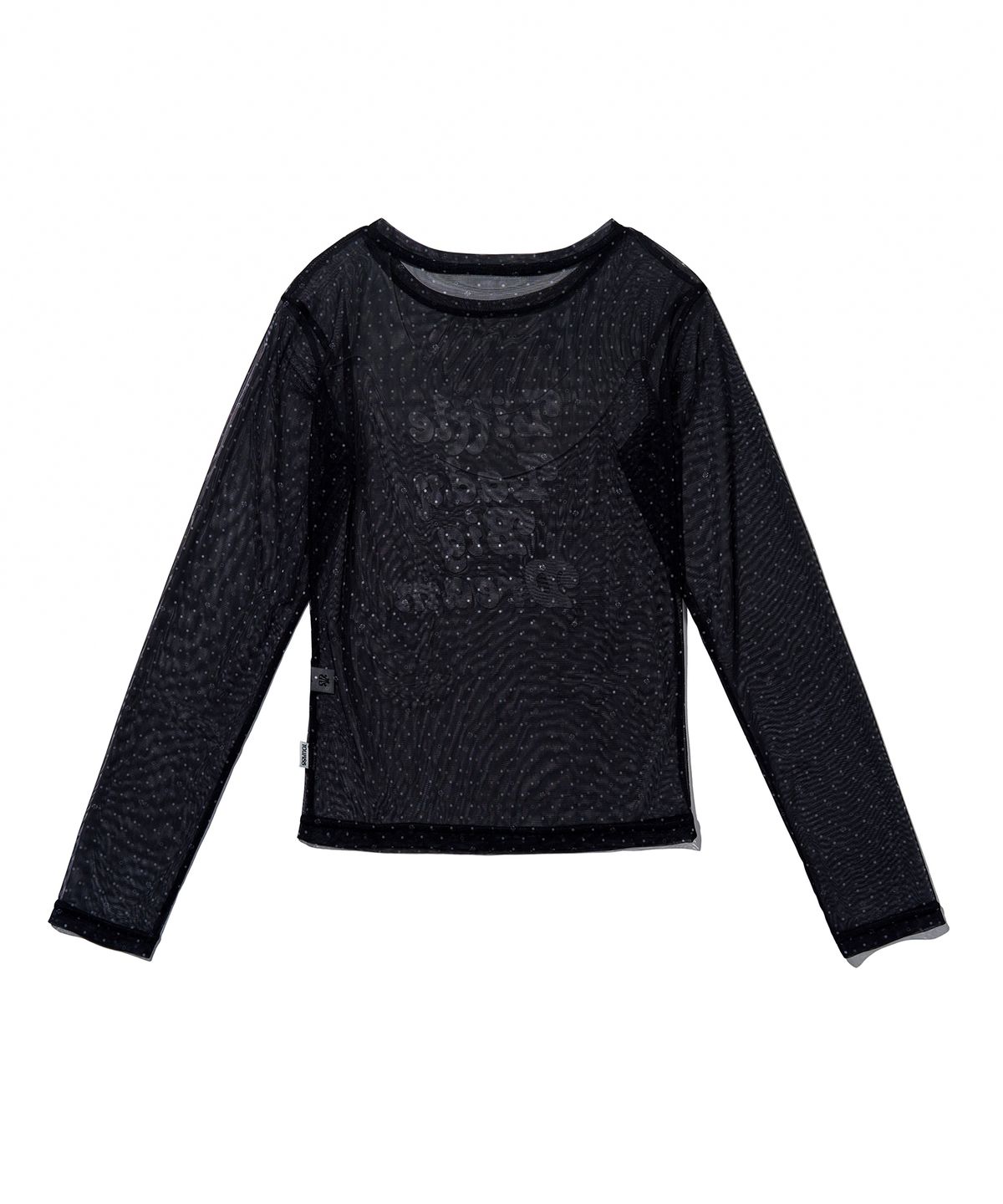 유희(YOUHEE) ROSE DOT MESH LONG SLEEVE_BLACK