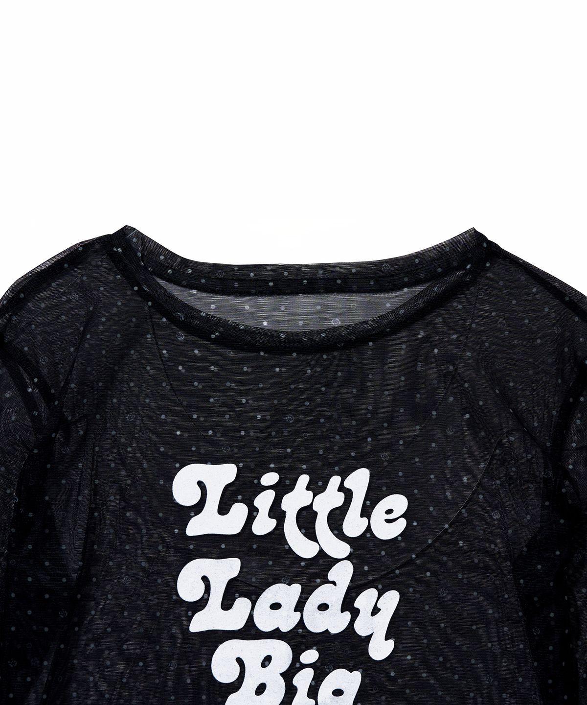 유희(YOUHEE) ROSE DOT MESH LONG SLEEVE_BLACK