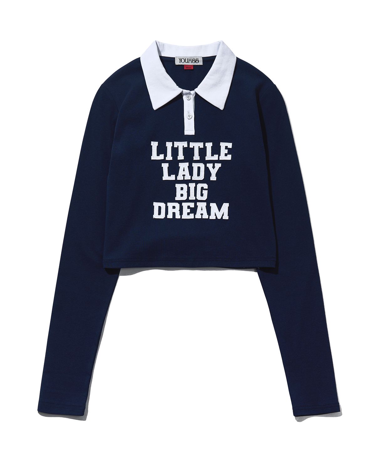 유희(YOUHEE) LETTERING LONG SLEEVE PK T-SHIRTS_NAVY