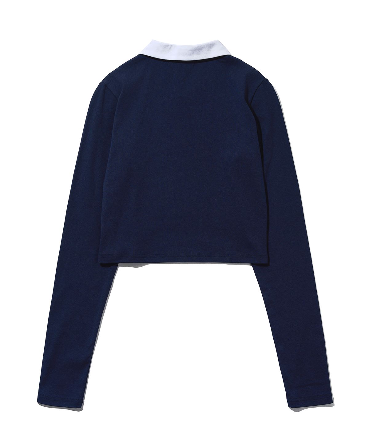 유희(YOUHEE) LETTERING LONG SLEEVE PK T-SHIRTS_NAVY