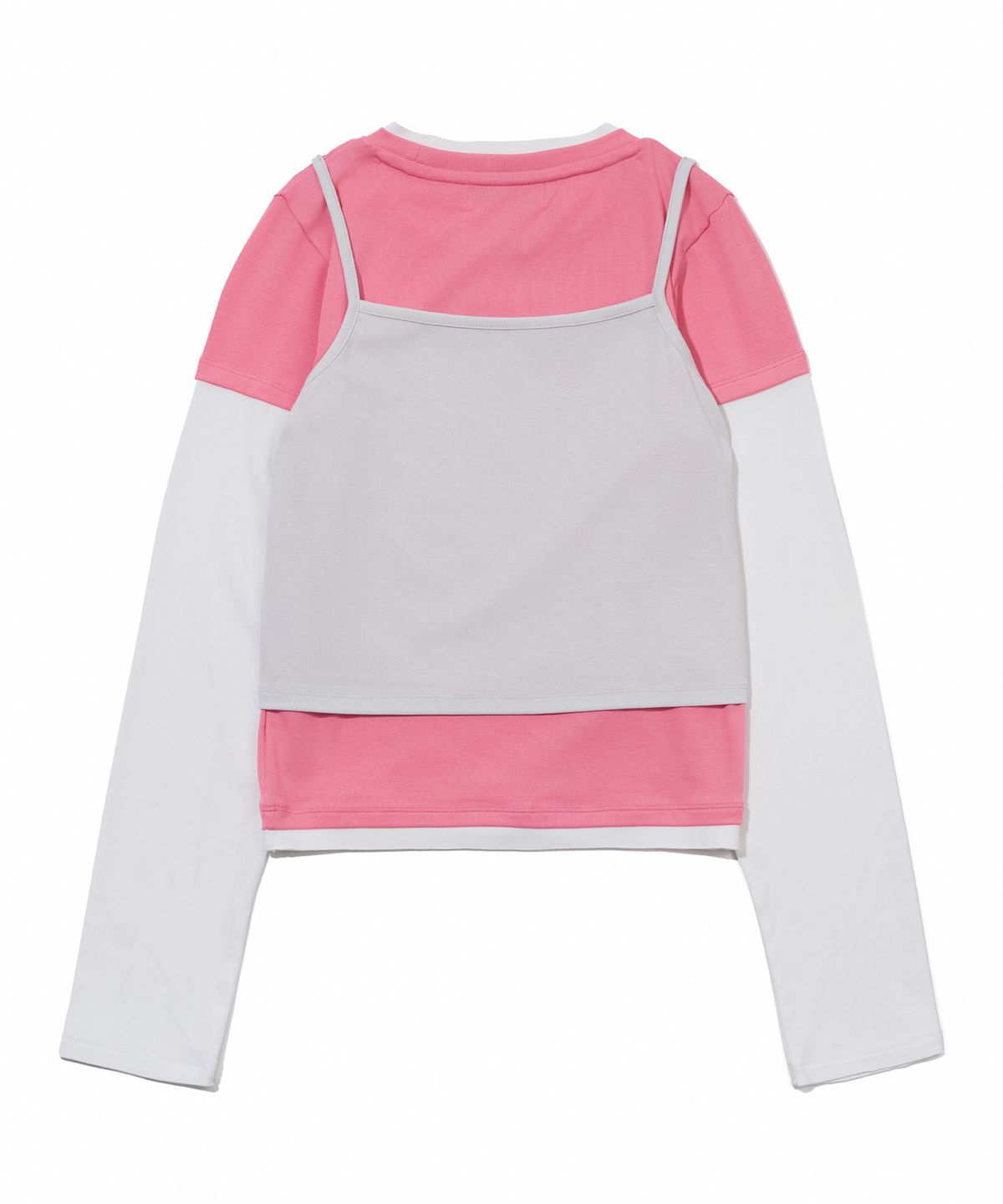 유희(YOUHEE) 3 LAYERED LONG SLEEVE T-SHIRTS_PINK