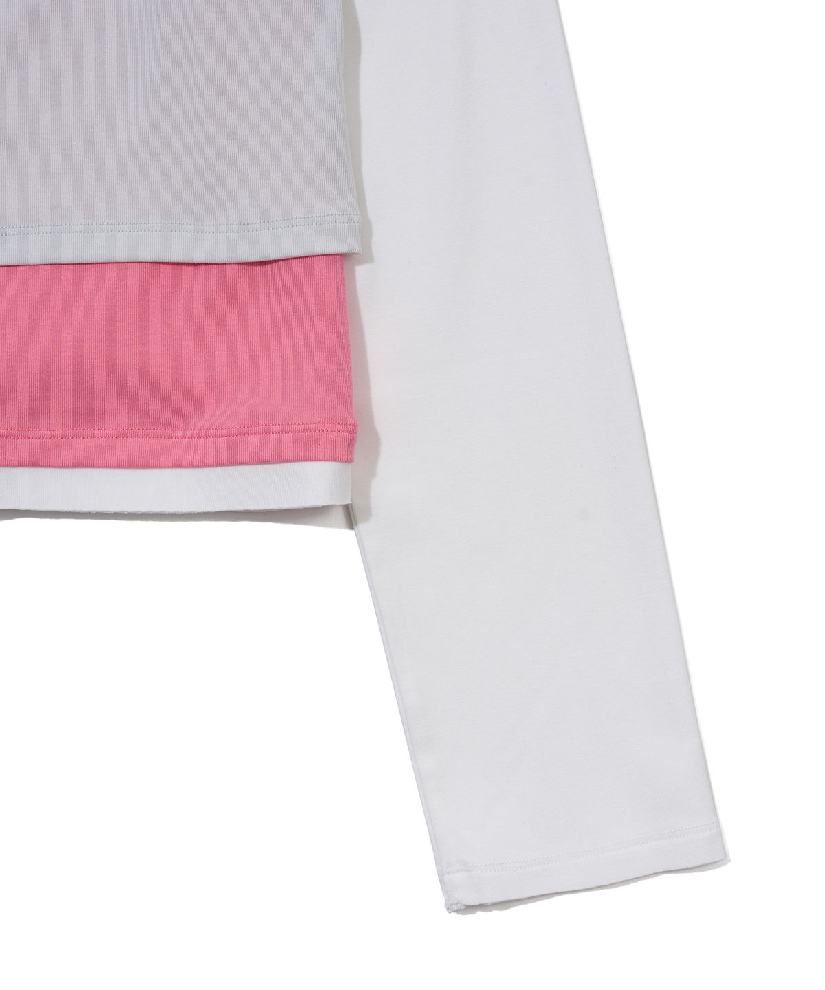 유희(YOUHEE) 3 LAYERED LONG SLEEVE T-SHIRTS_PINK