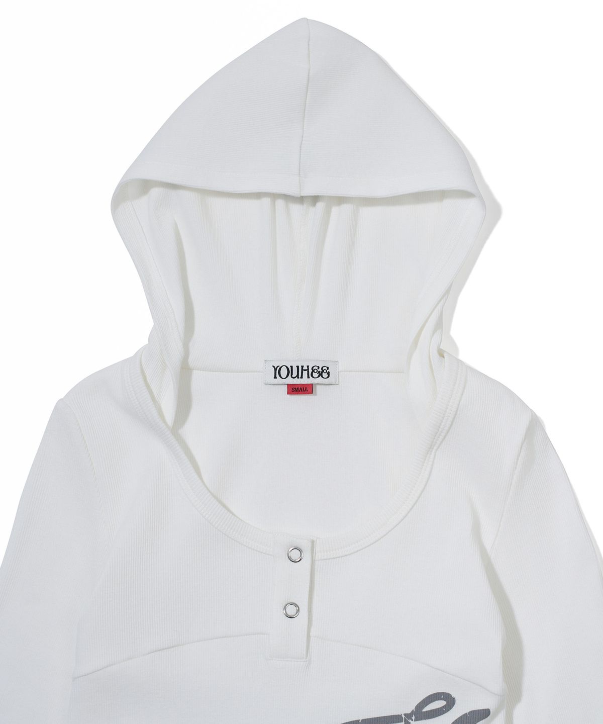 유희(YOUHEE) GRAPHIC HOODIE LONG SLEEVE_WHITE