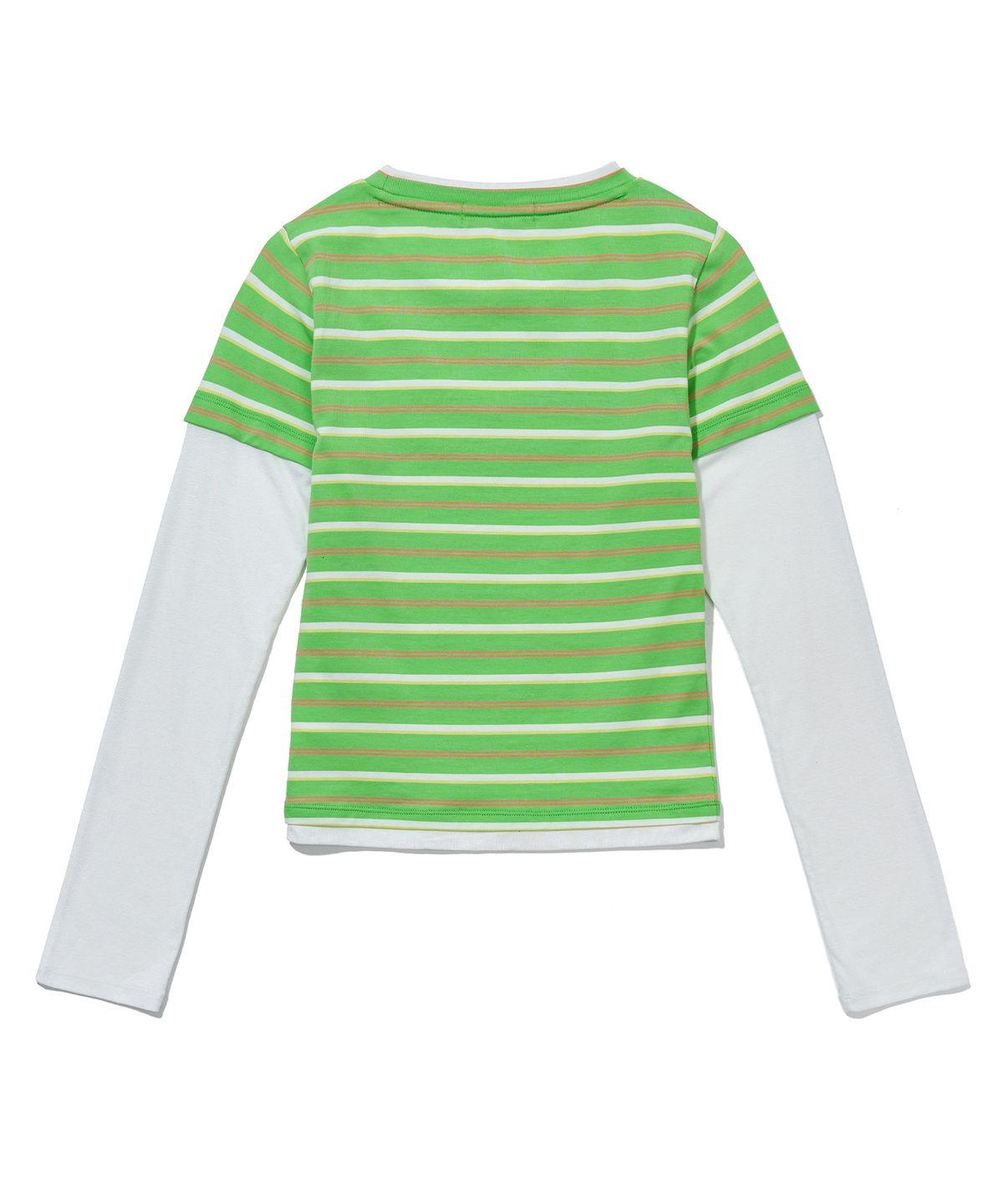 유희(YOUHEE) CANDY STRIPE LAYERED LONG SLEEVE_GREEN