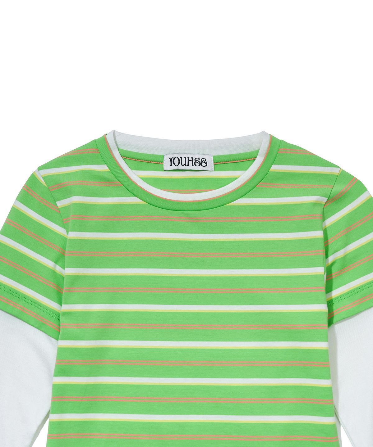 유희(YOUHEE) CANDY STRIPE LAYERED LONG SLEEVE_GREEN