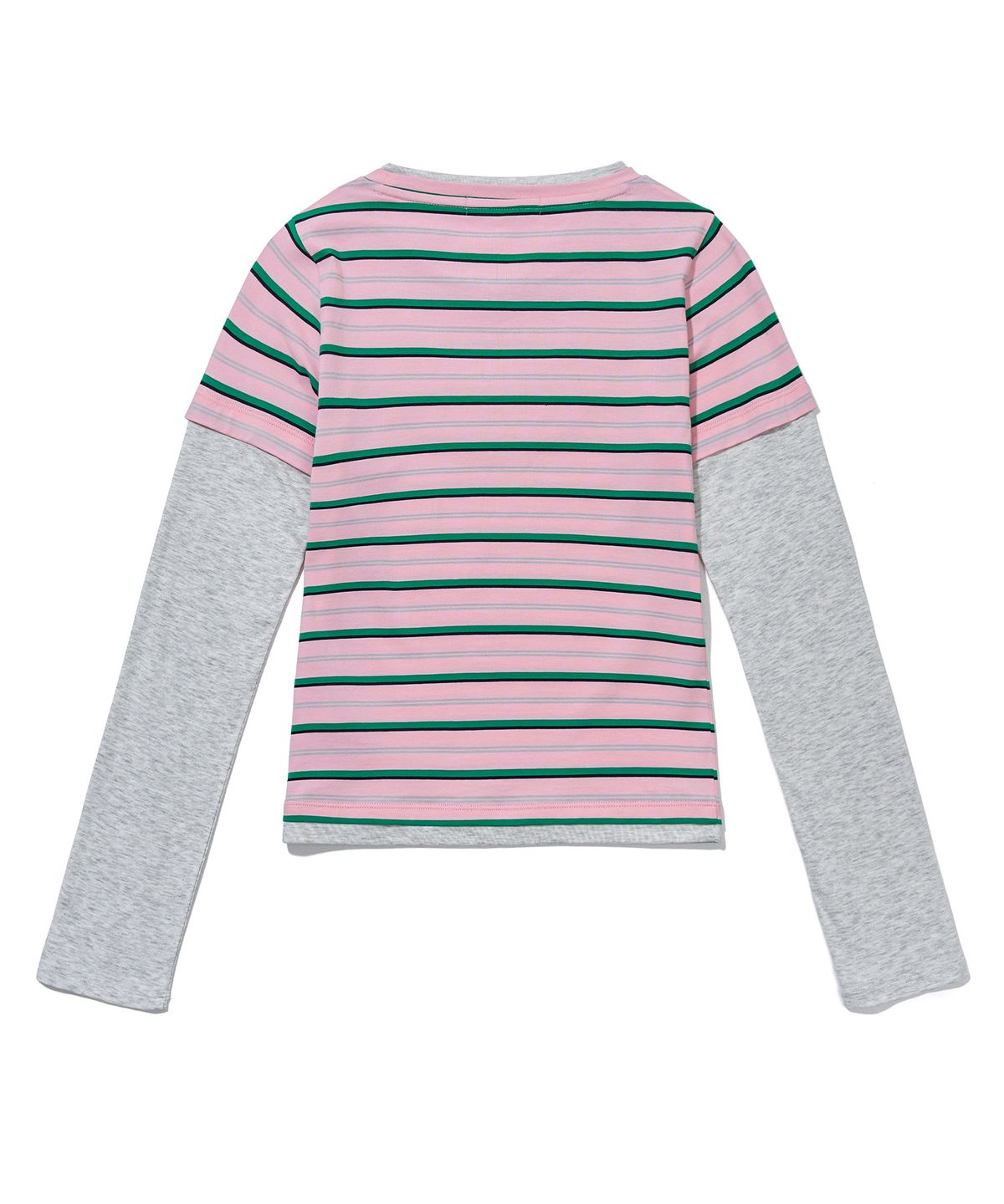 유희(YOUHEE) CANDY STRIPE LAYERED LONG SLEEVE_PINK