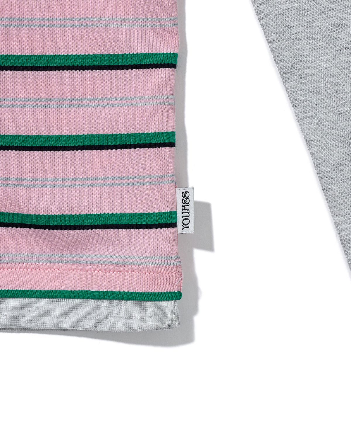 유희(YOUHEE) CANDY STRIPE LAYERED LONG SLEEVE_PINK