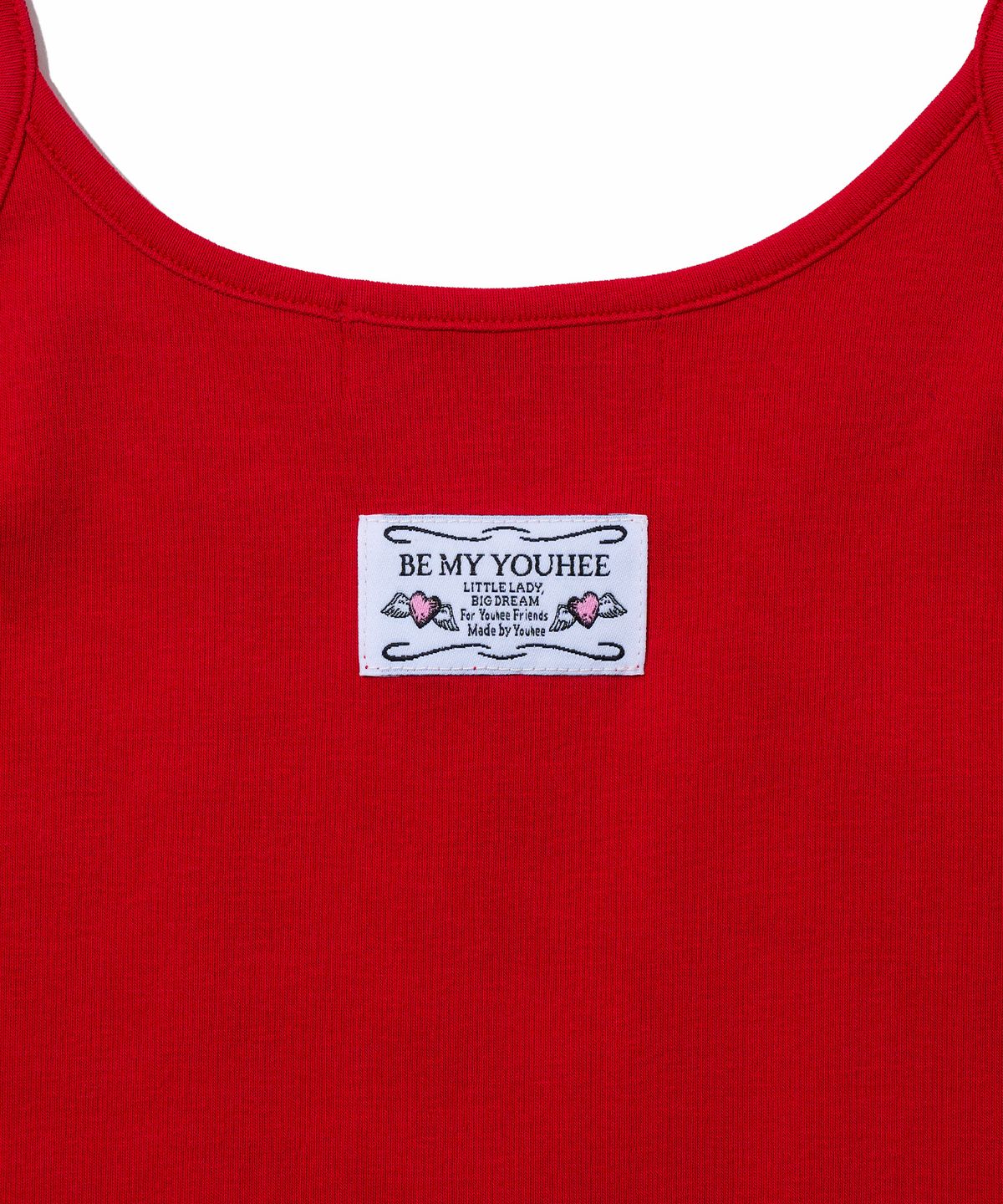 유희(YOUHEE) LABEL DETAILED SLEEVELESS_RED