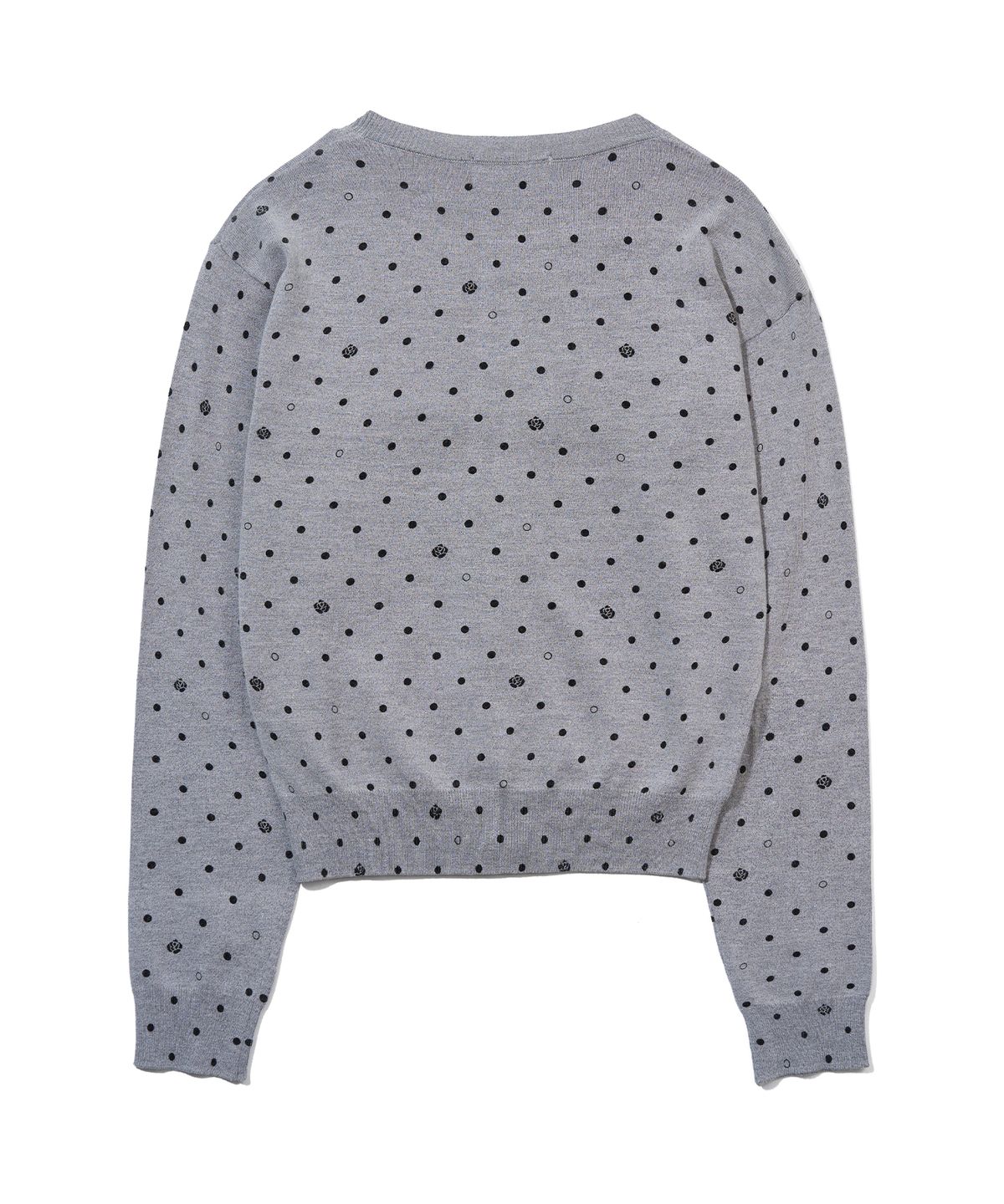 유희(YOUHEE) ROSE DOT KNIT CARDIGAN_MELANGE GREY